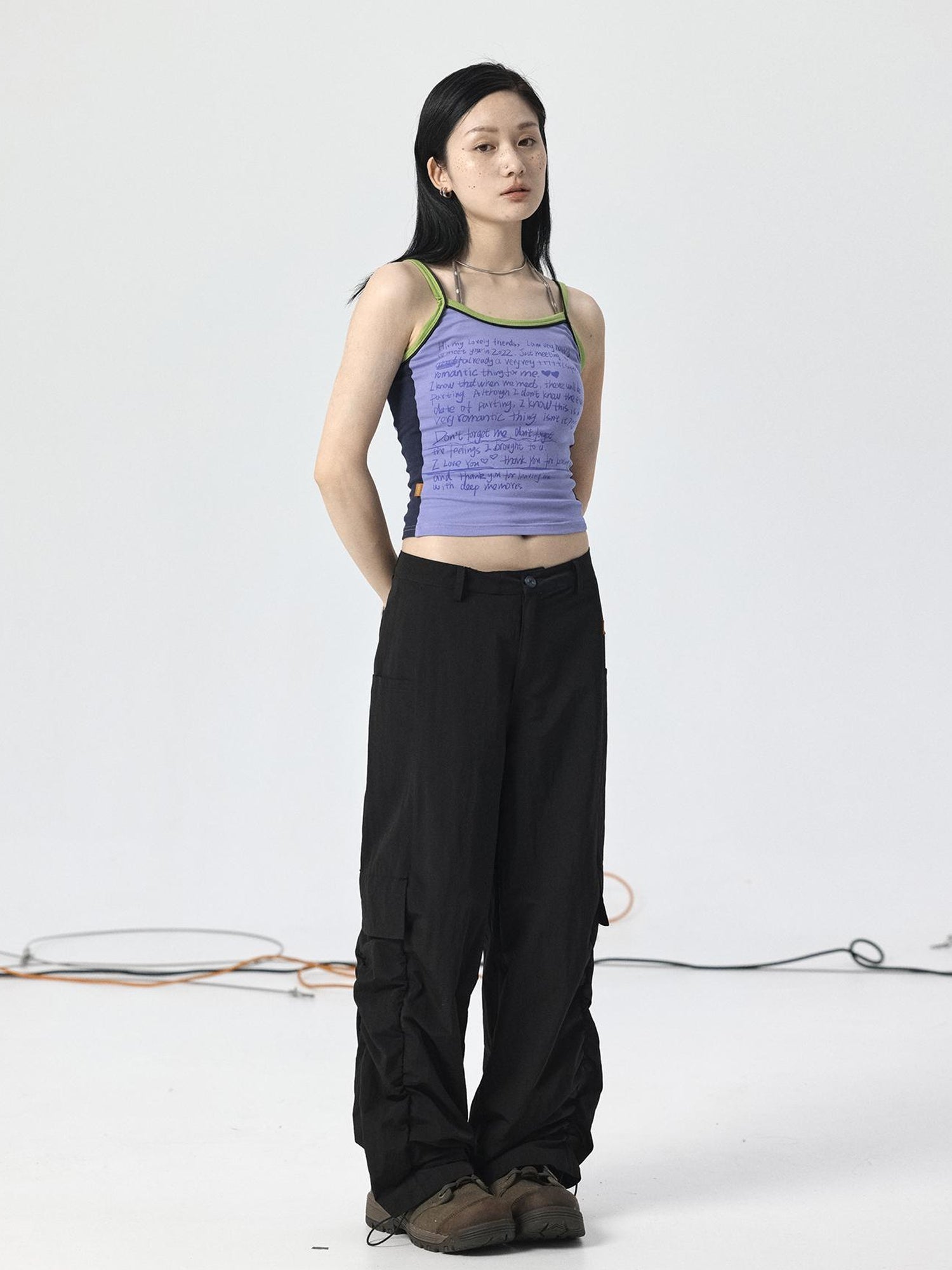 Achihara Adjustable Parachute Pants & Fishtail Skirt Set