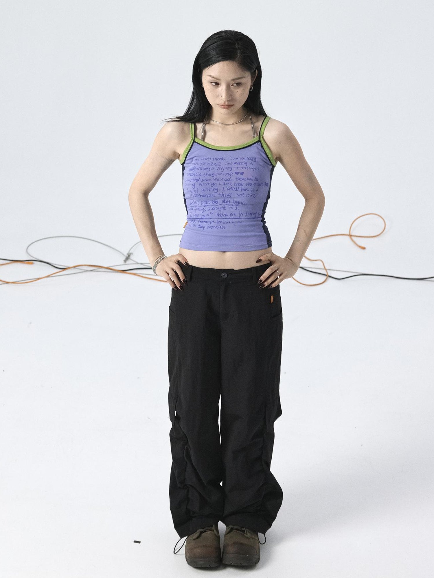 Achihara Adjustable Parachute Pants & Fishtail Skirt Set