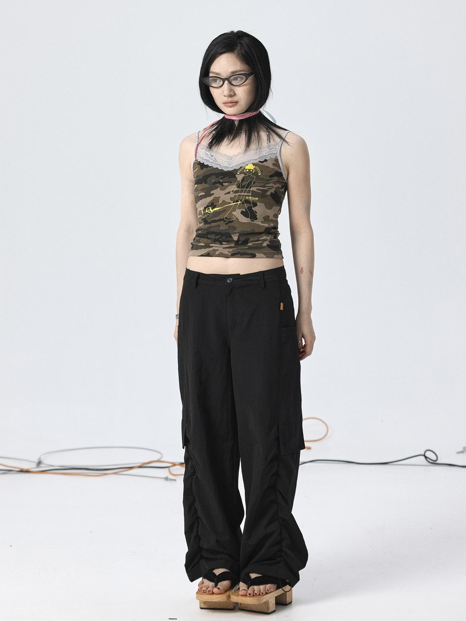 Achihara Adjustable Parachute Pants & Fishtail Skirt Set