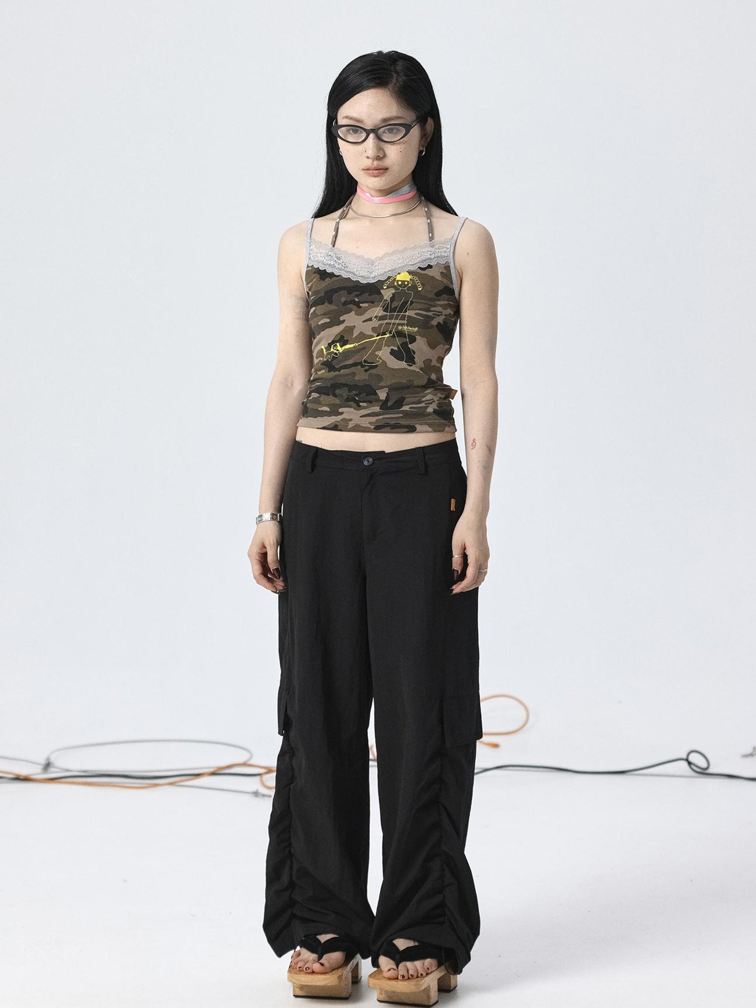 Achihara Adjustable Parachute Pants & Fishtail Skirt Set
