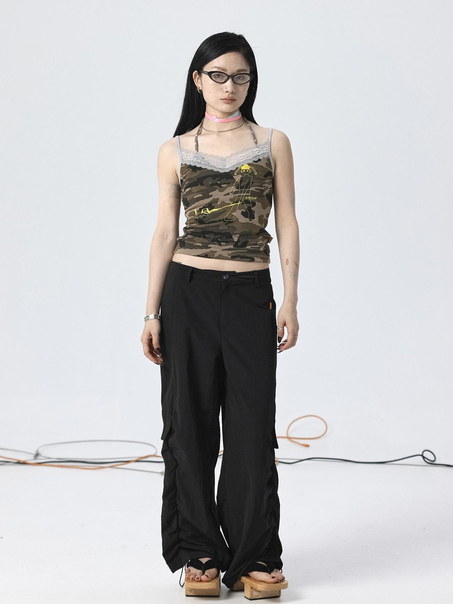 Achihara Adjustable Parachute Pants & Fishtail Skirt Set
