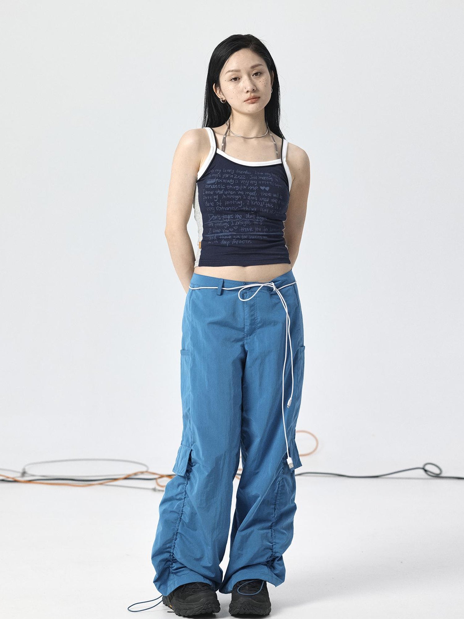 Achihara Adjustable Parachute Pants & Fishtail Skirt Set