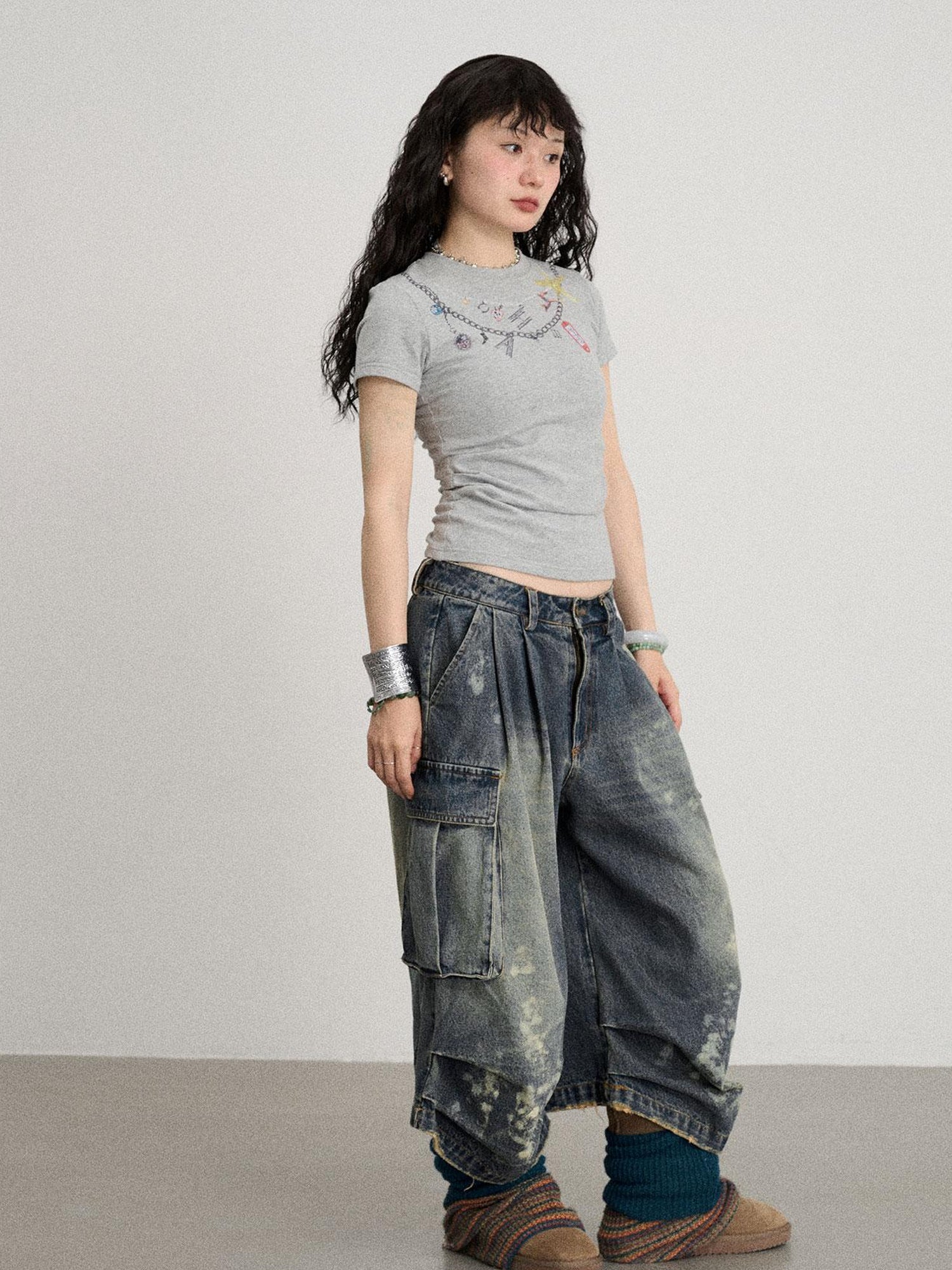 Achihara Alocasia Cotton Tee With Star Charm