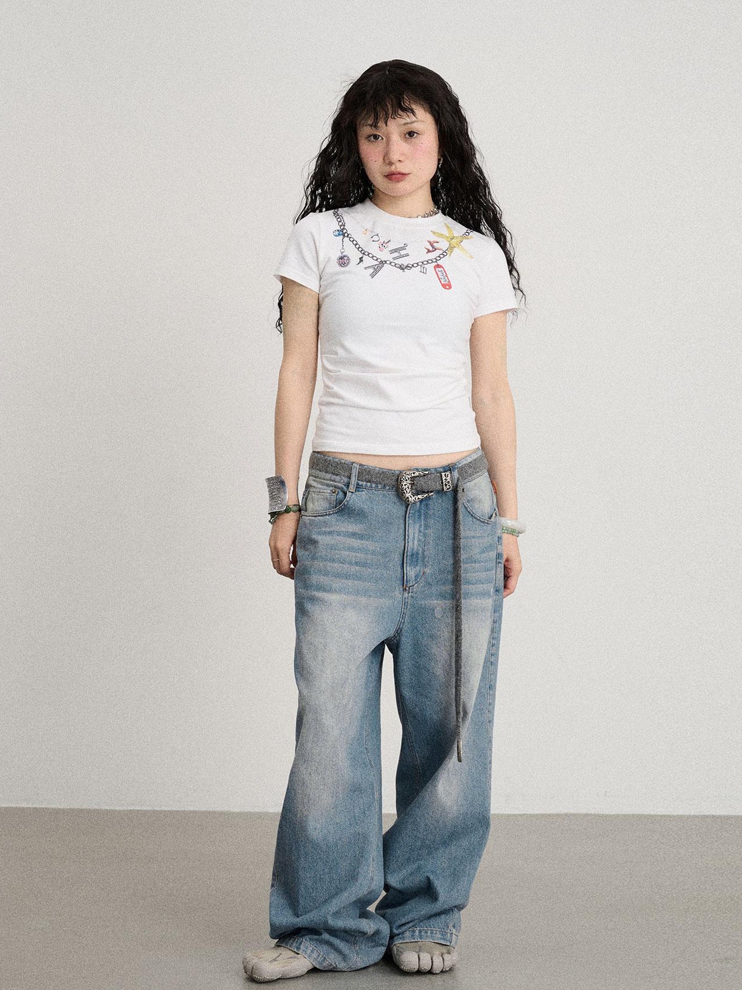 Achihara Alocasia Cotton Tee With Star Charm