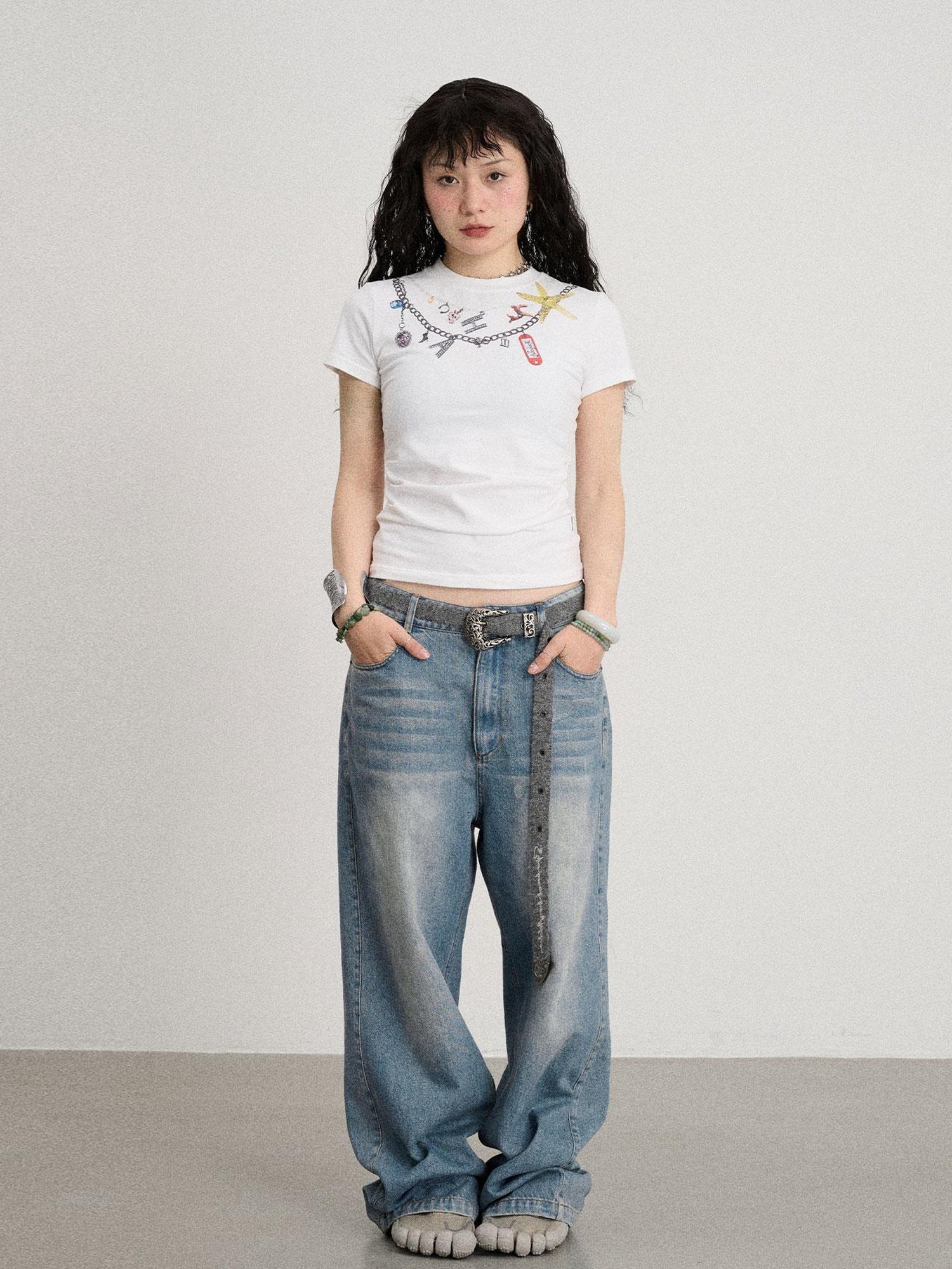 Achihara Alocasia Cotton Tee With Star Charm