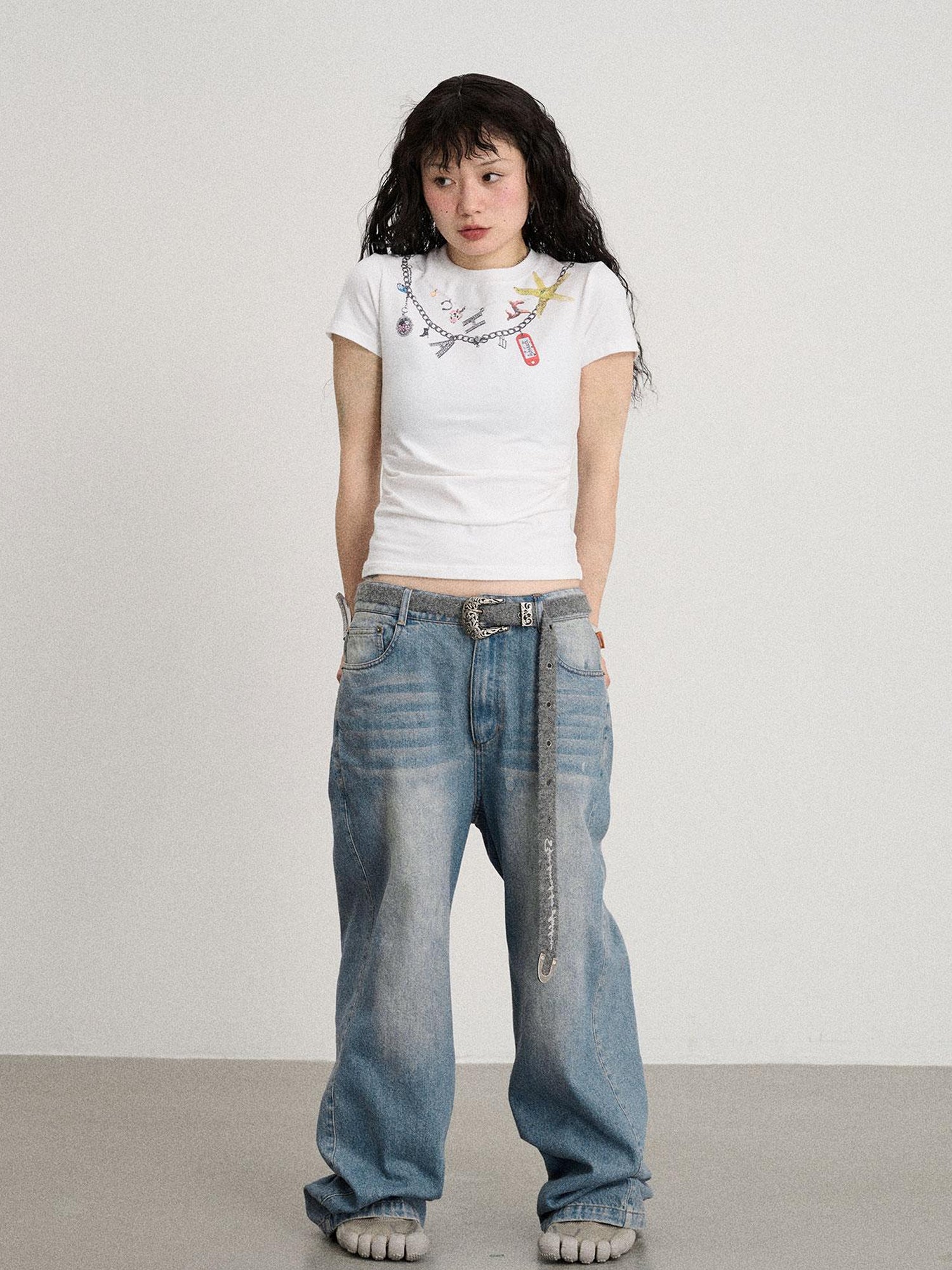 Achihara Alocasia Cotton Tee With Star Charm