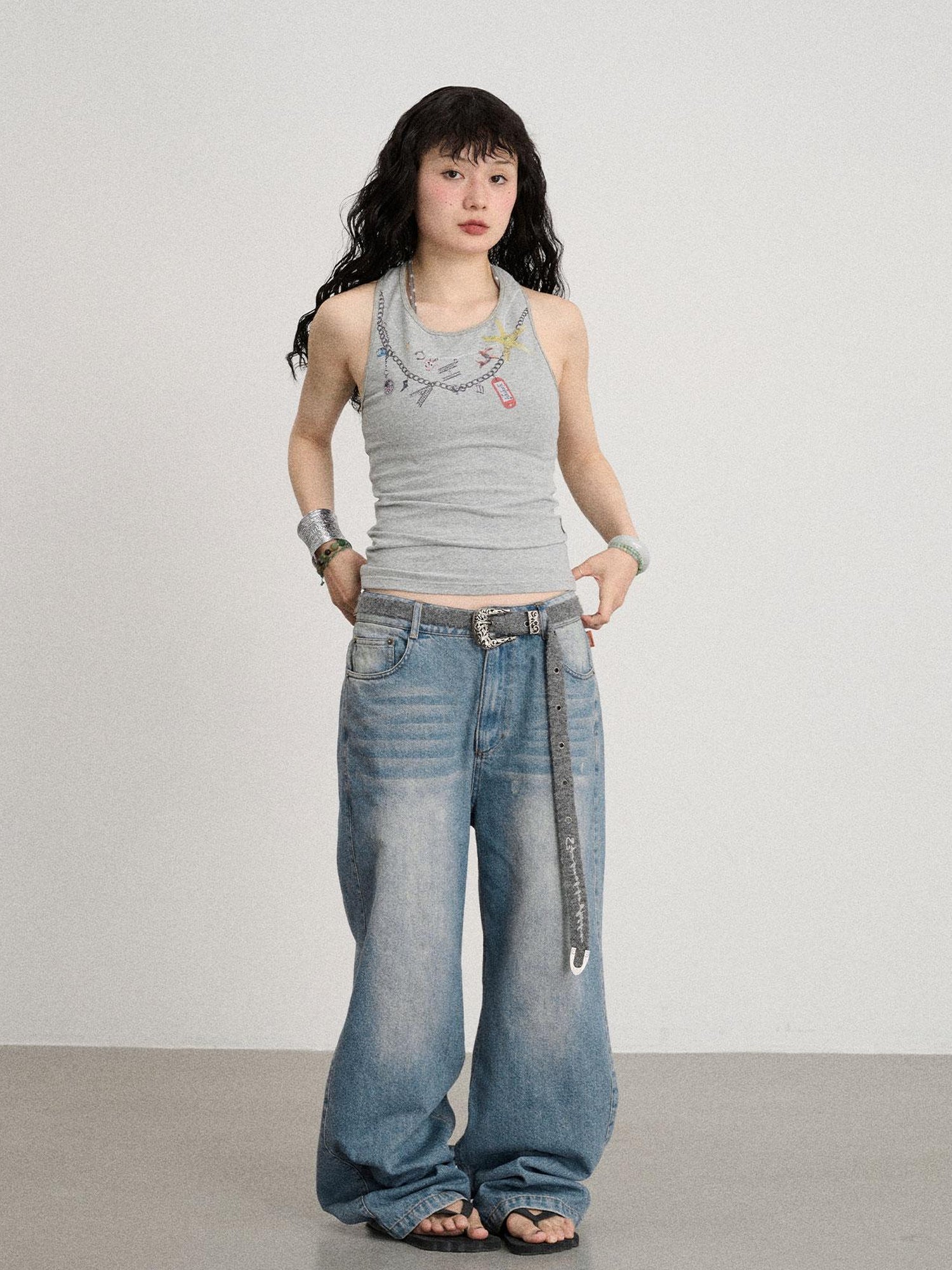 Achihara Alocasia Cotton Tee With Star Charm
