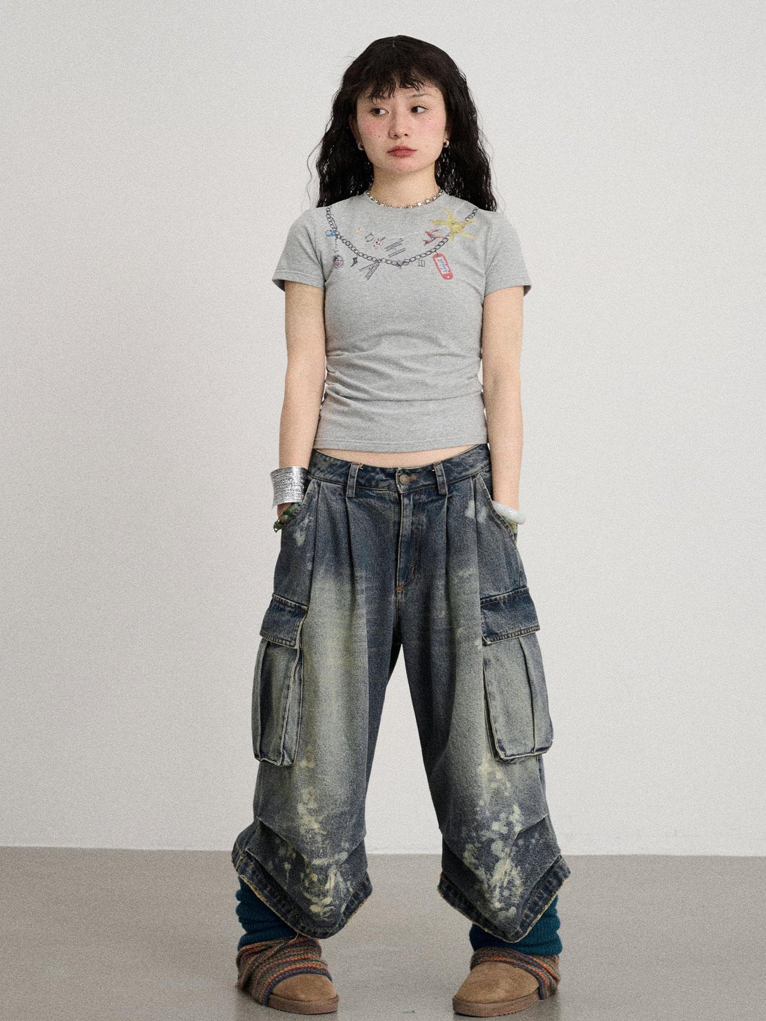 Achihara Alocasia Cotton Tee With Star Charm