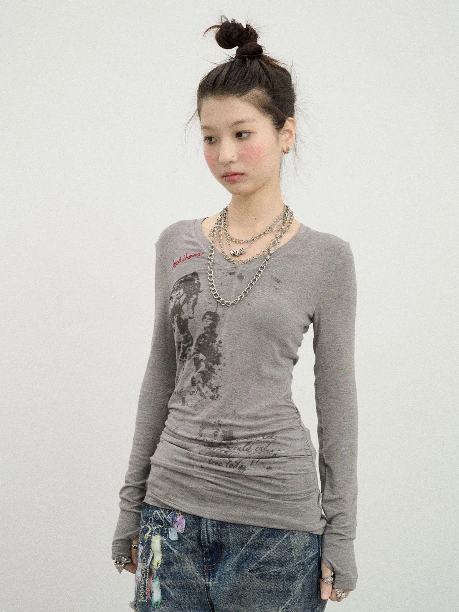 Apple Tree Twist T-Shirt Lightweight Long Sleeve Sun Protection Top