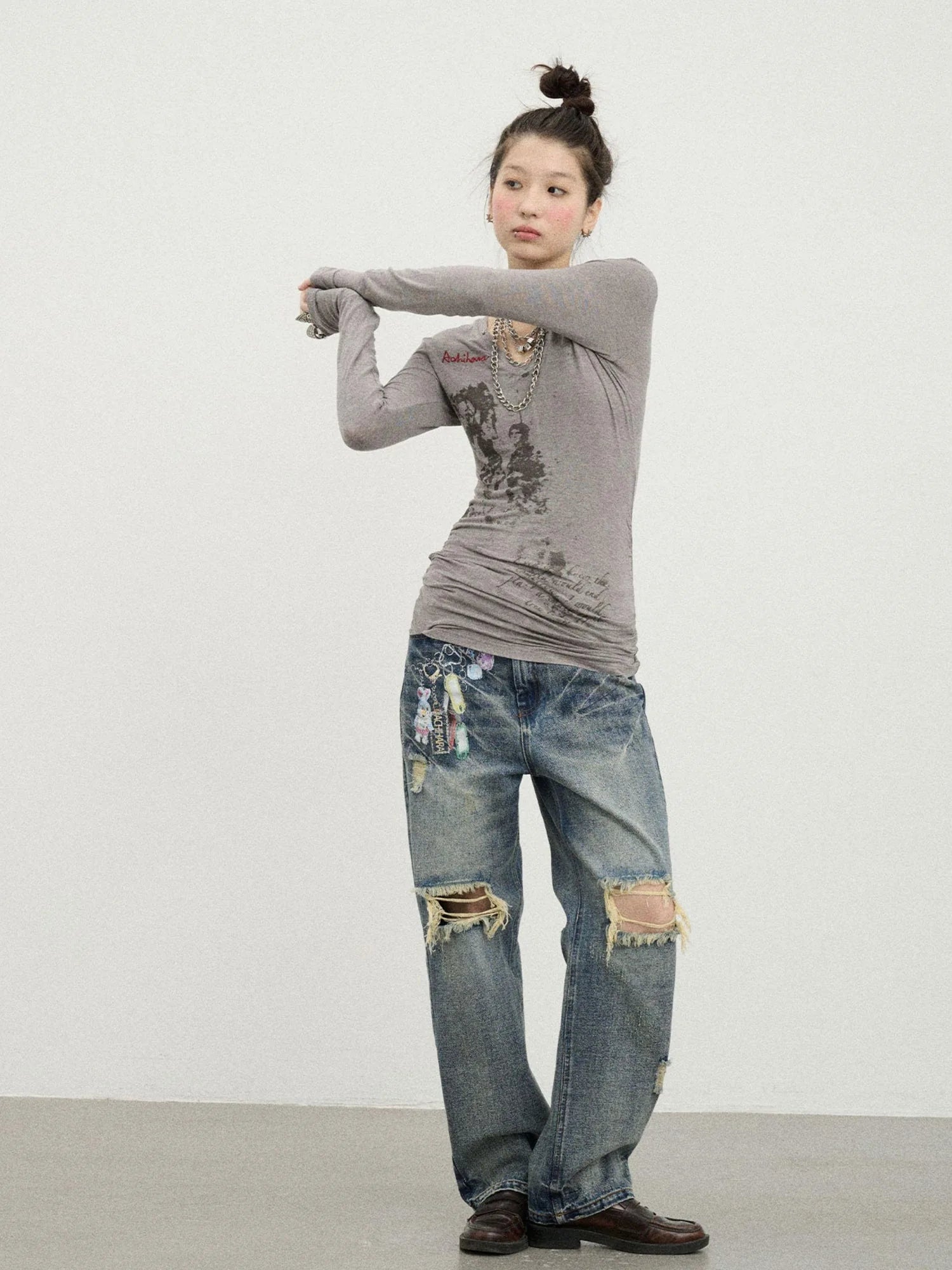 Apple Tree Twist T-Shirt Lightweight Long Sleeve Sun Protection Top