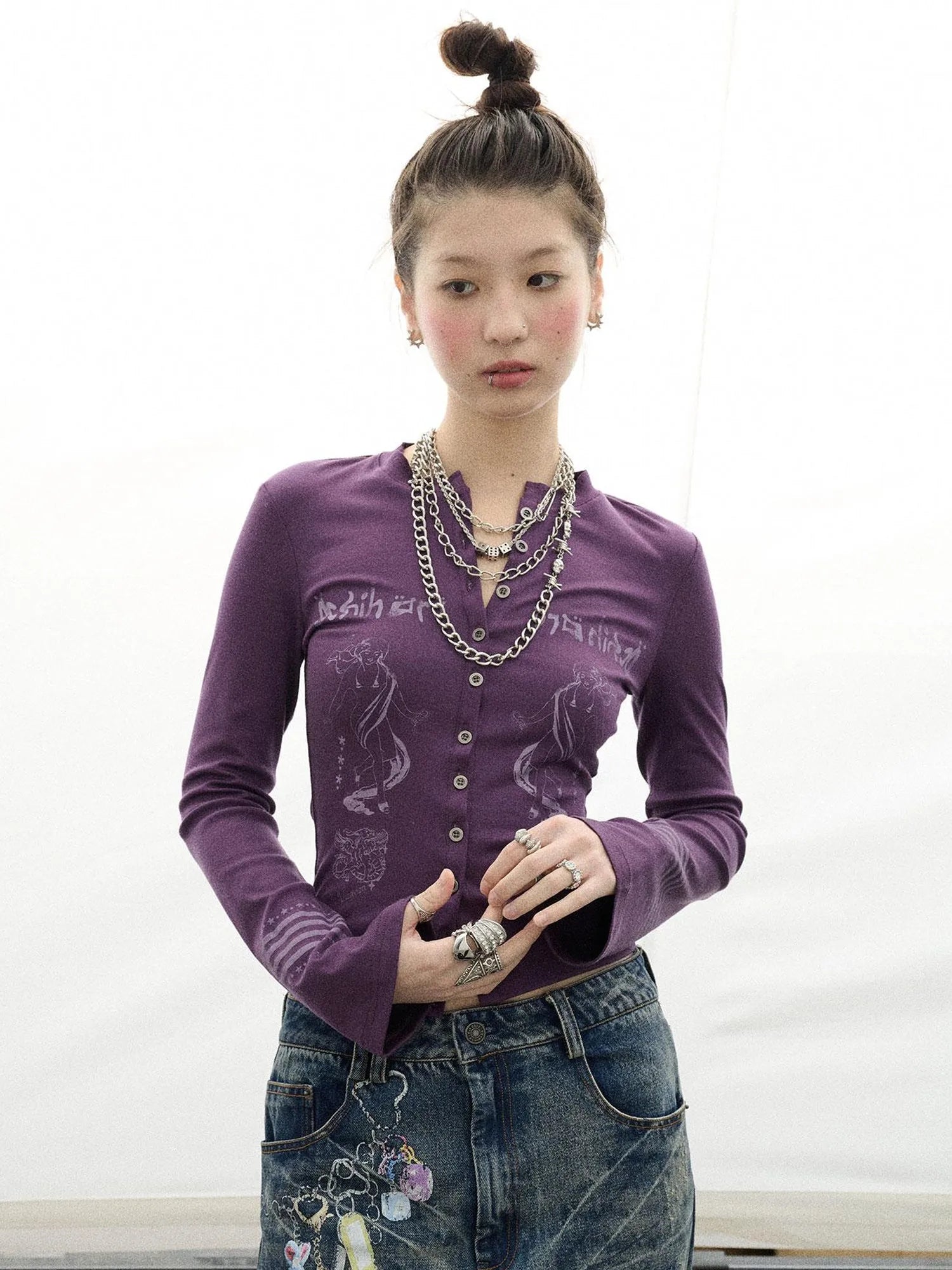 Autumn Sequence Flared Sleeve Cardigan