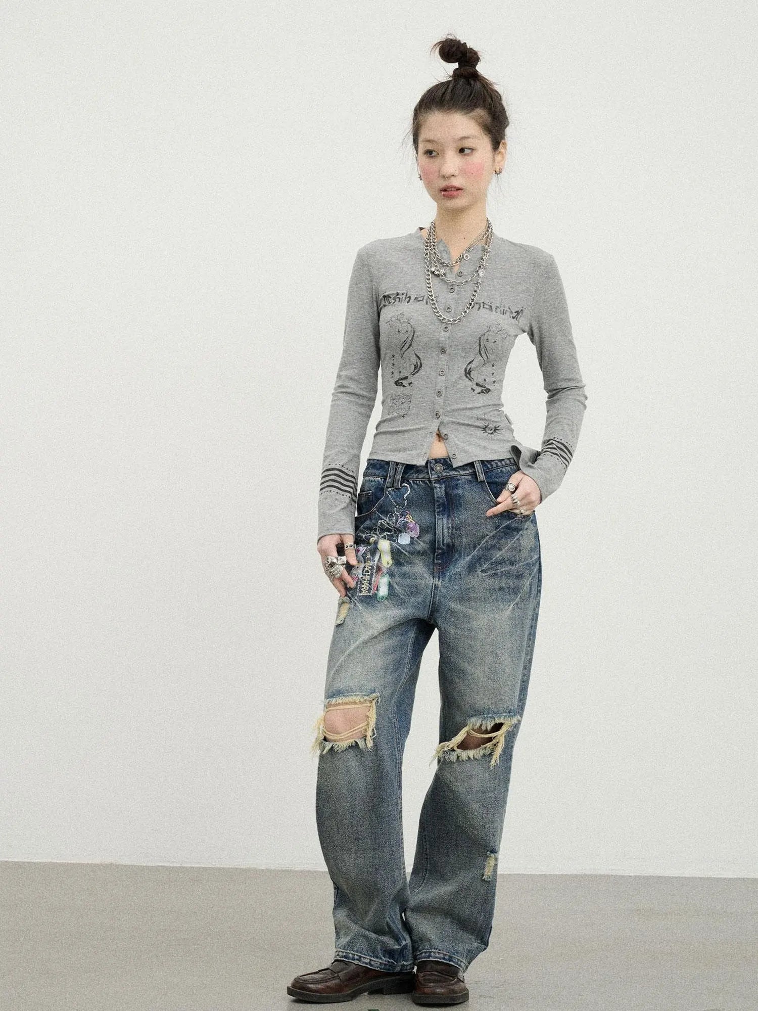 Autumn Sequence Flared Sleeve Cardigan