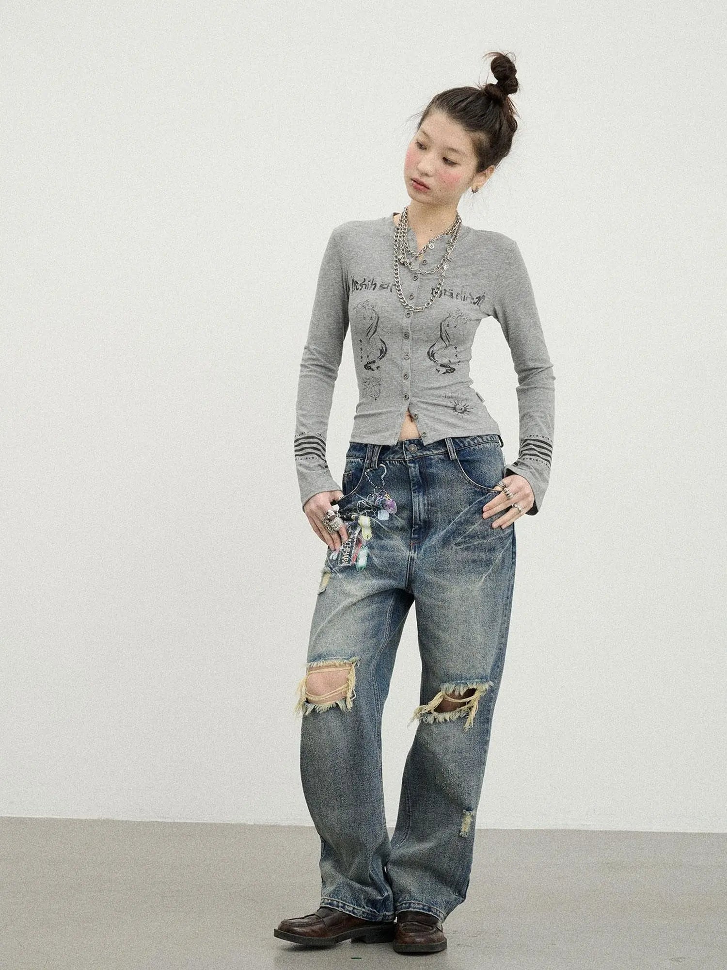 Autumn Sequence Flared Sleeve Cardigan