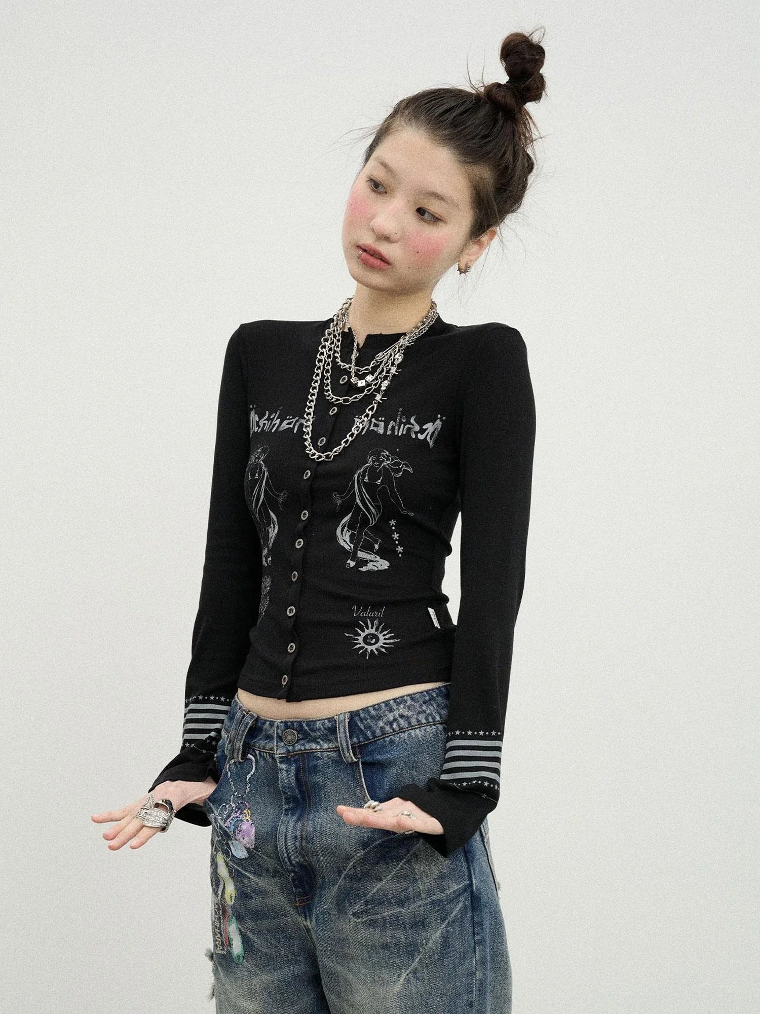Autumn Sequence Flared Sleeve Cardigan