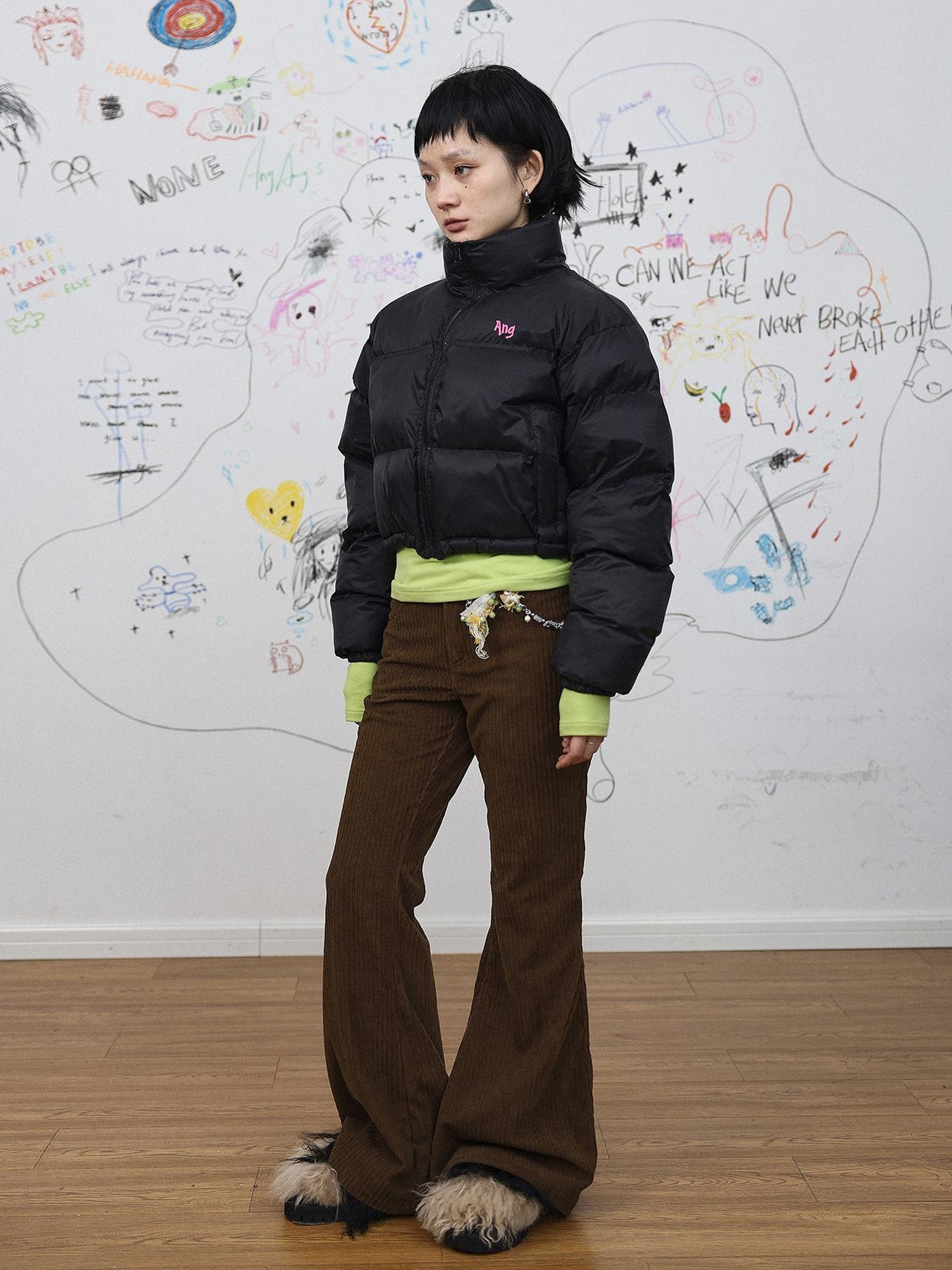 Achihara Autumn Wide Leg Corduroy Pants