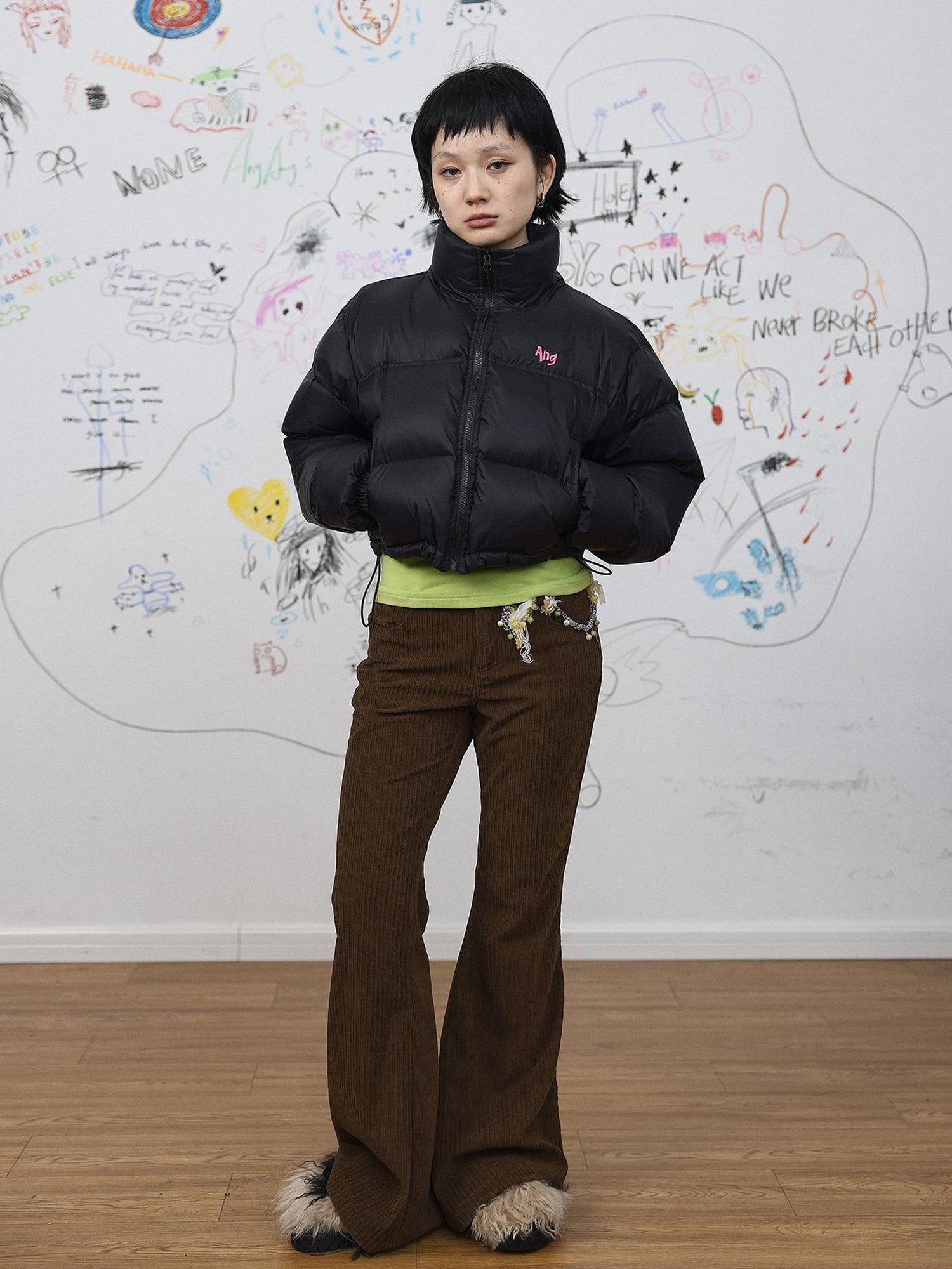 Achihara Autumn Wide Leg Corduroy Pants