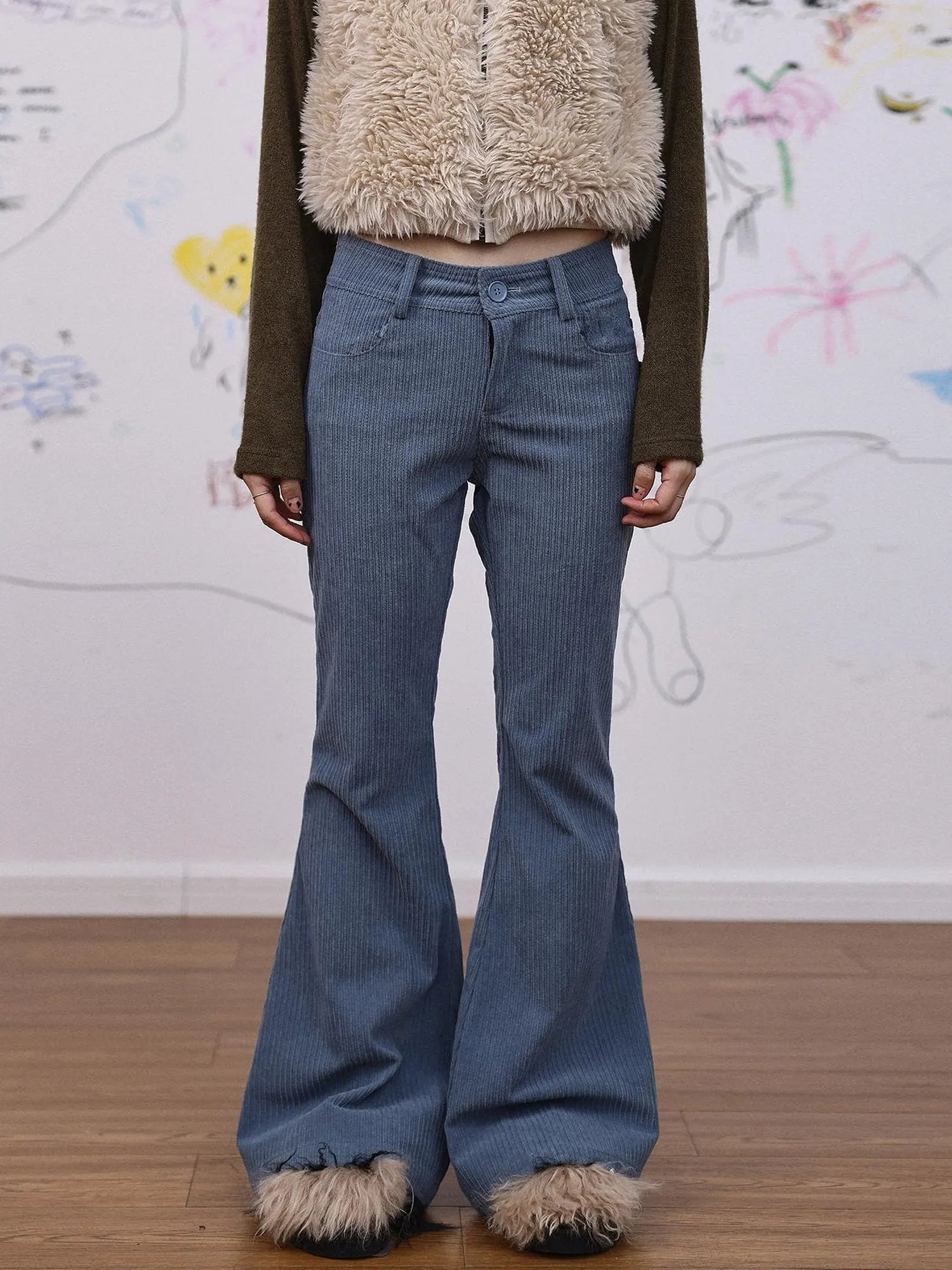 Autumn Wide Leg Corduroy Pants