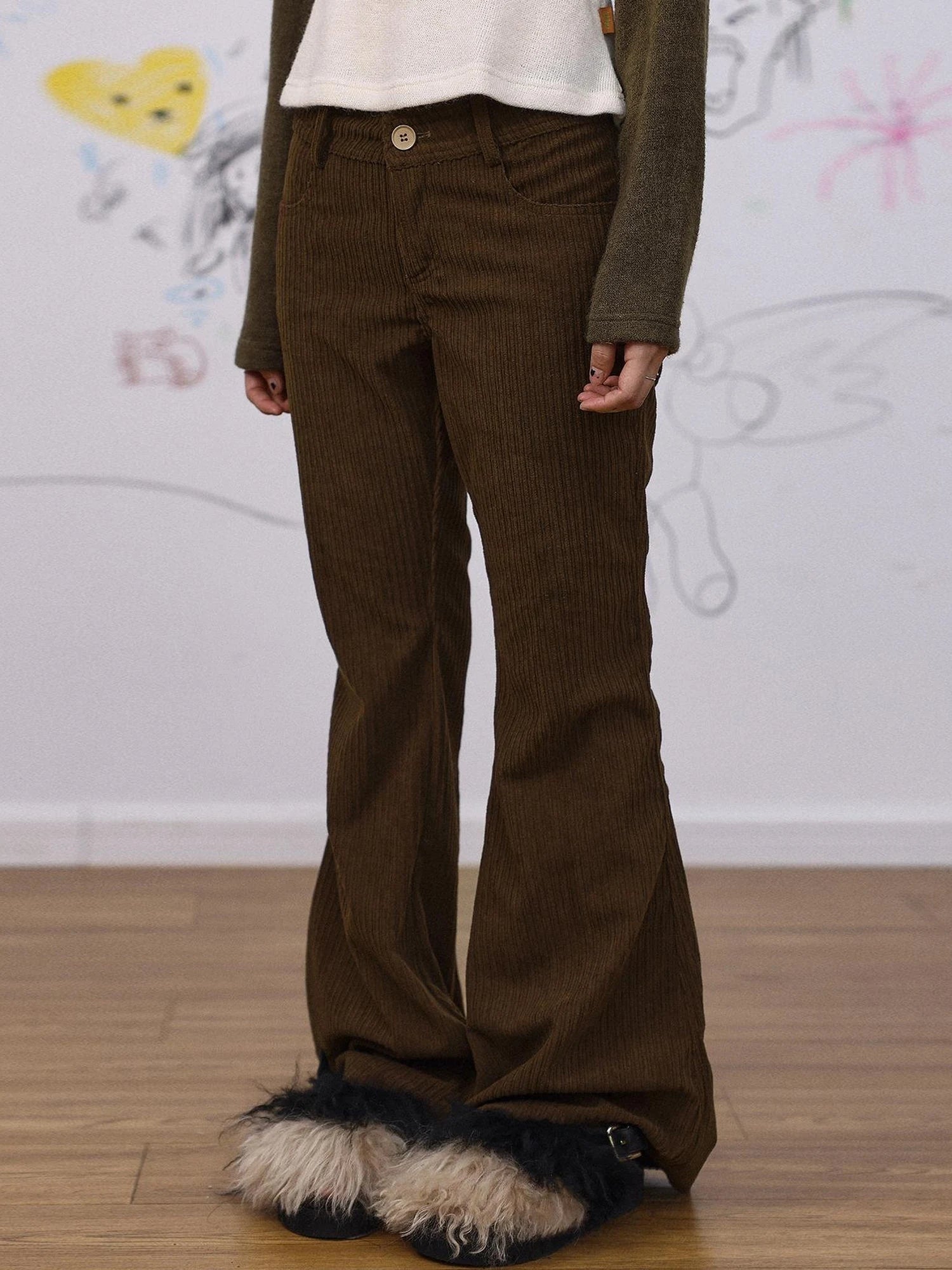 Autumn Wide Leg Corduroy Pants
