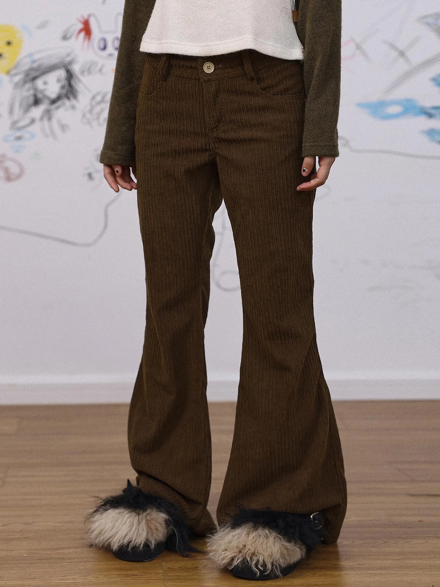 Autumn Wide Leg Corduroy Pants