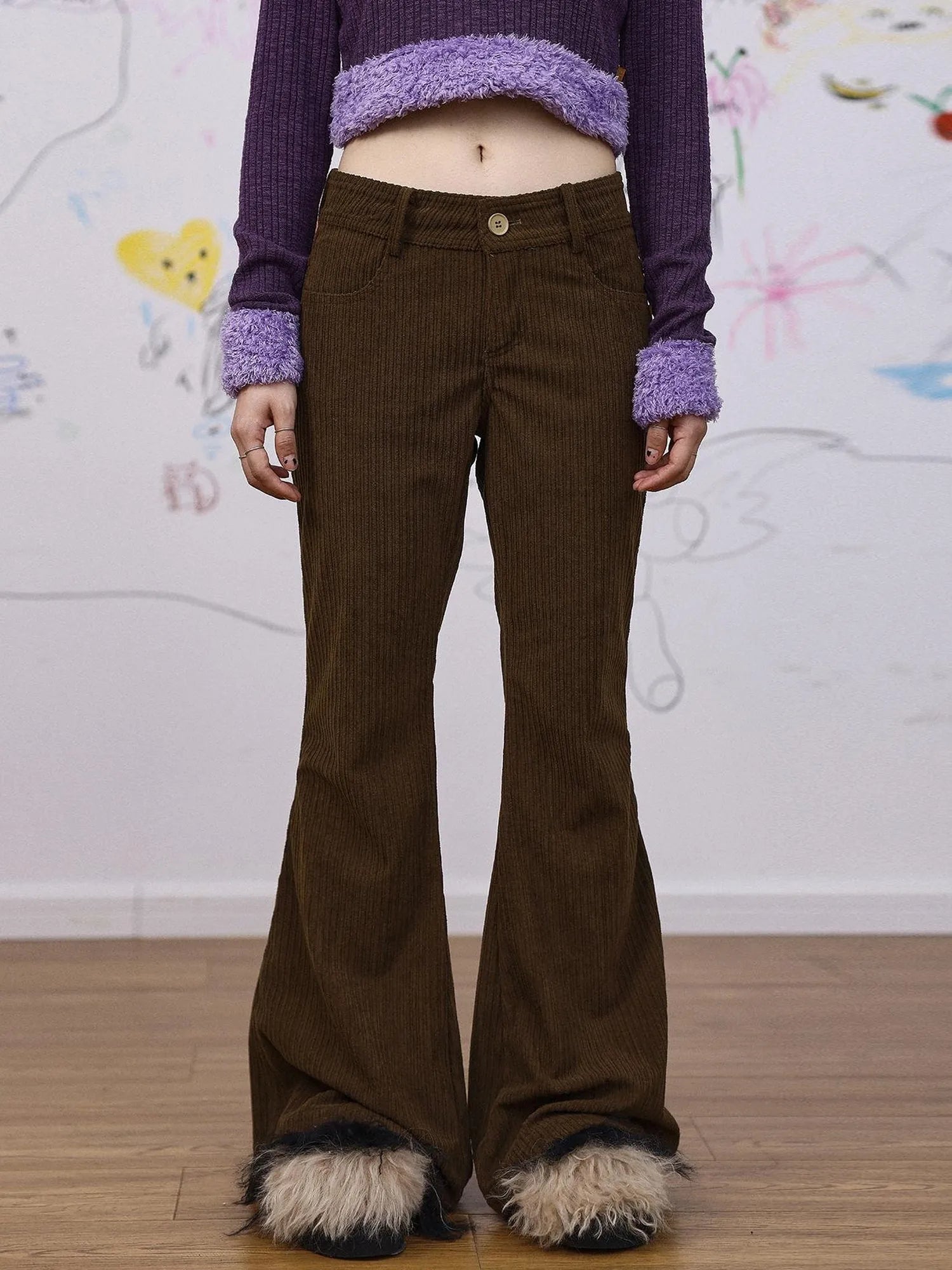 Autumn Wide Leg Corduroy Pants