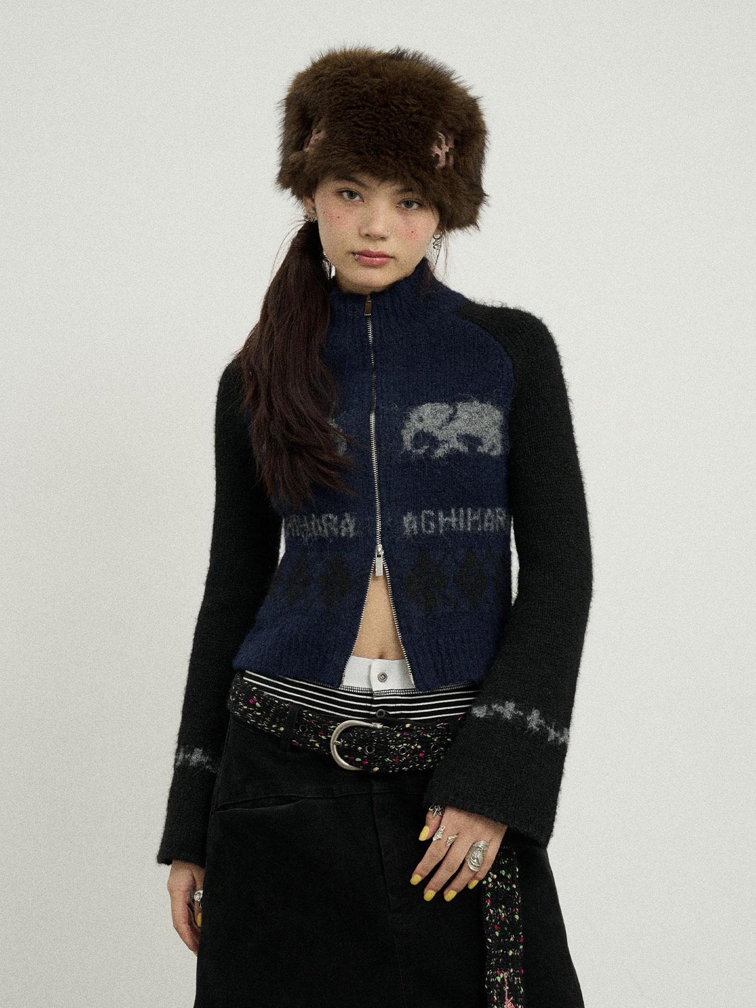 Achihara Babar Story Alpaca Knit Sweater