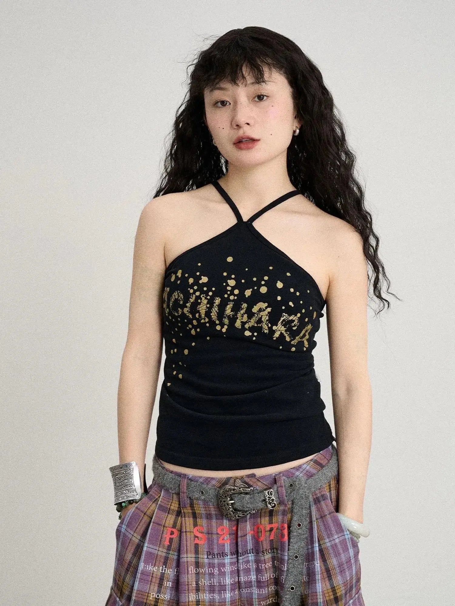 Bangkok Beach Metallic Halter Top