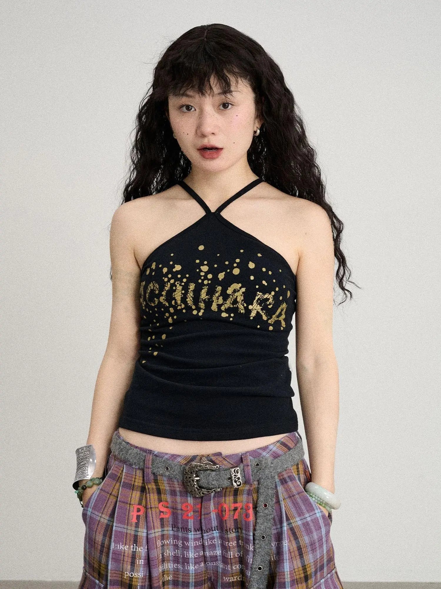 Bangkok Beach Metallic Halter Top