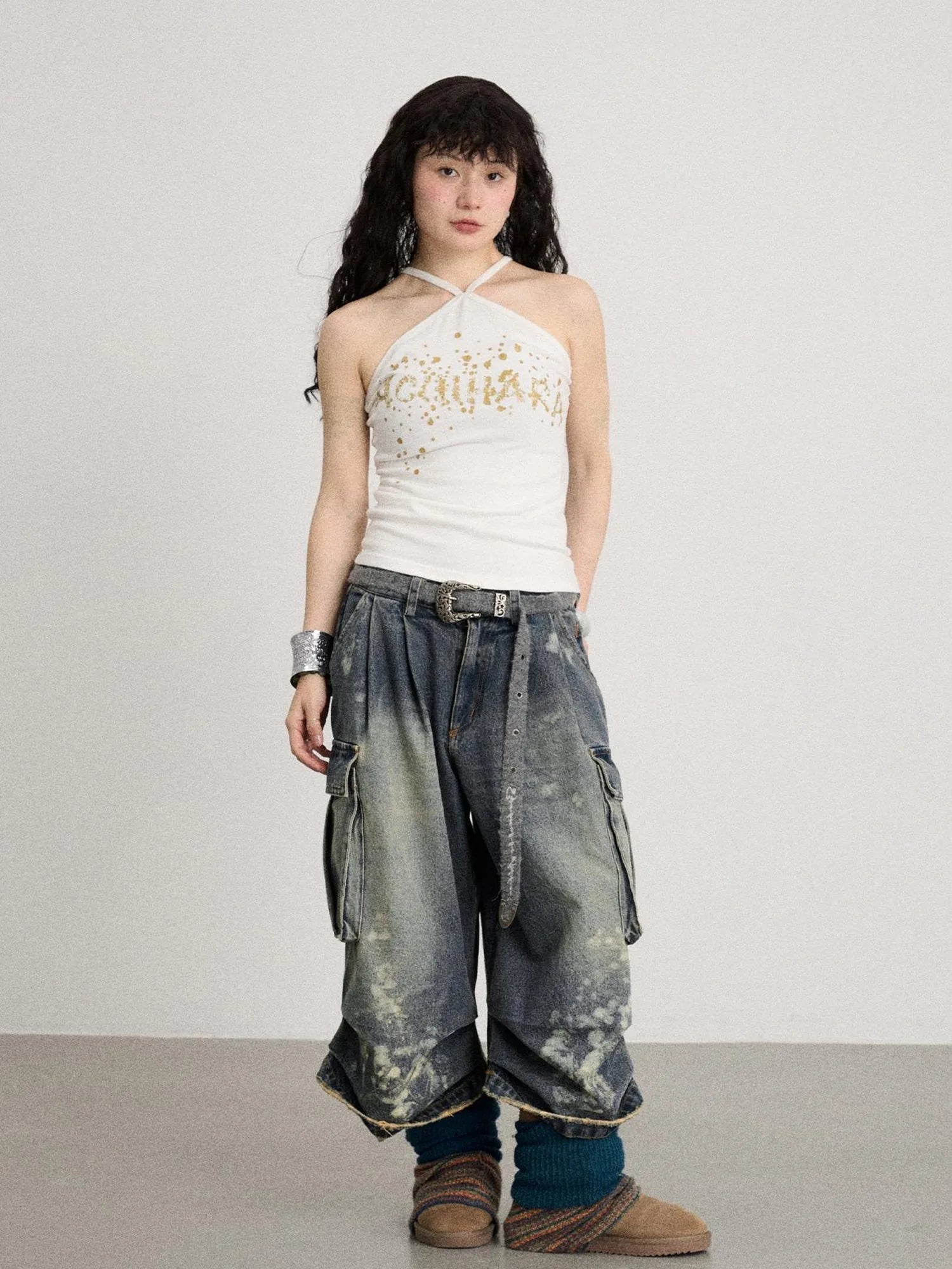Bangkok Beach Metallic Halter Top