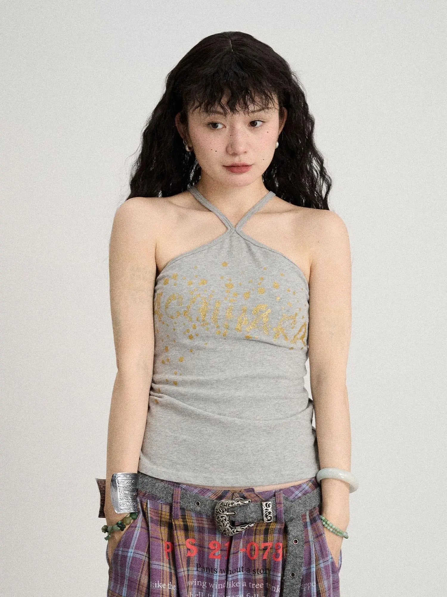 Bangkok Beach Metallic Halter Top