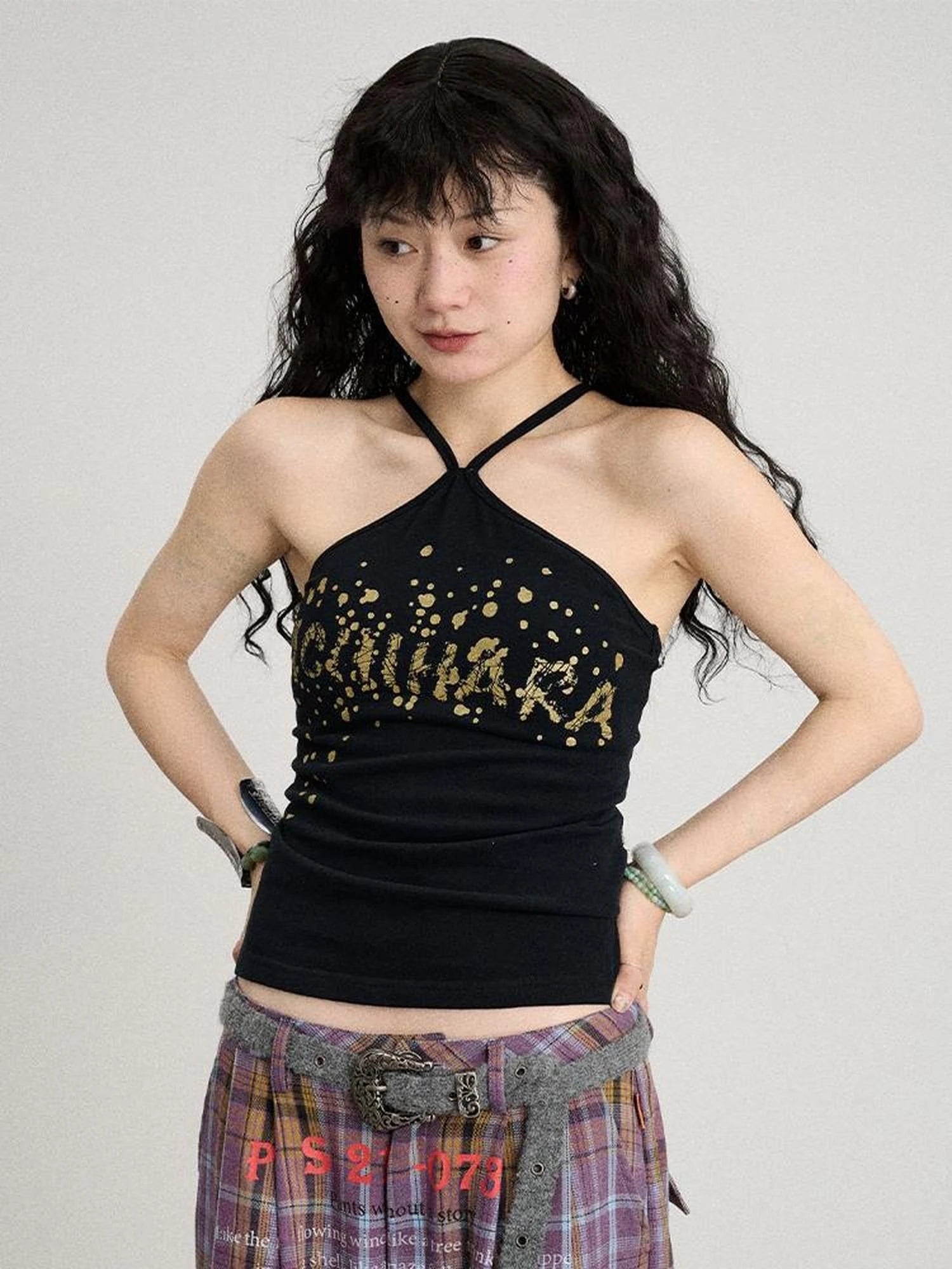 Bangkok Beach Metallic Halter Top