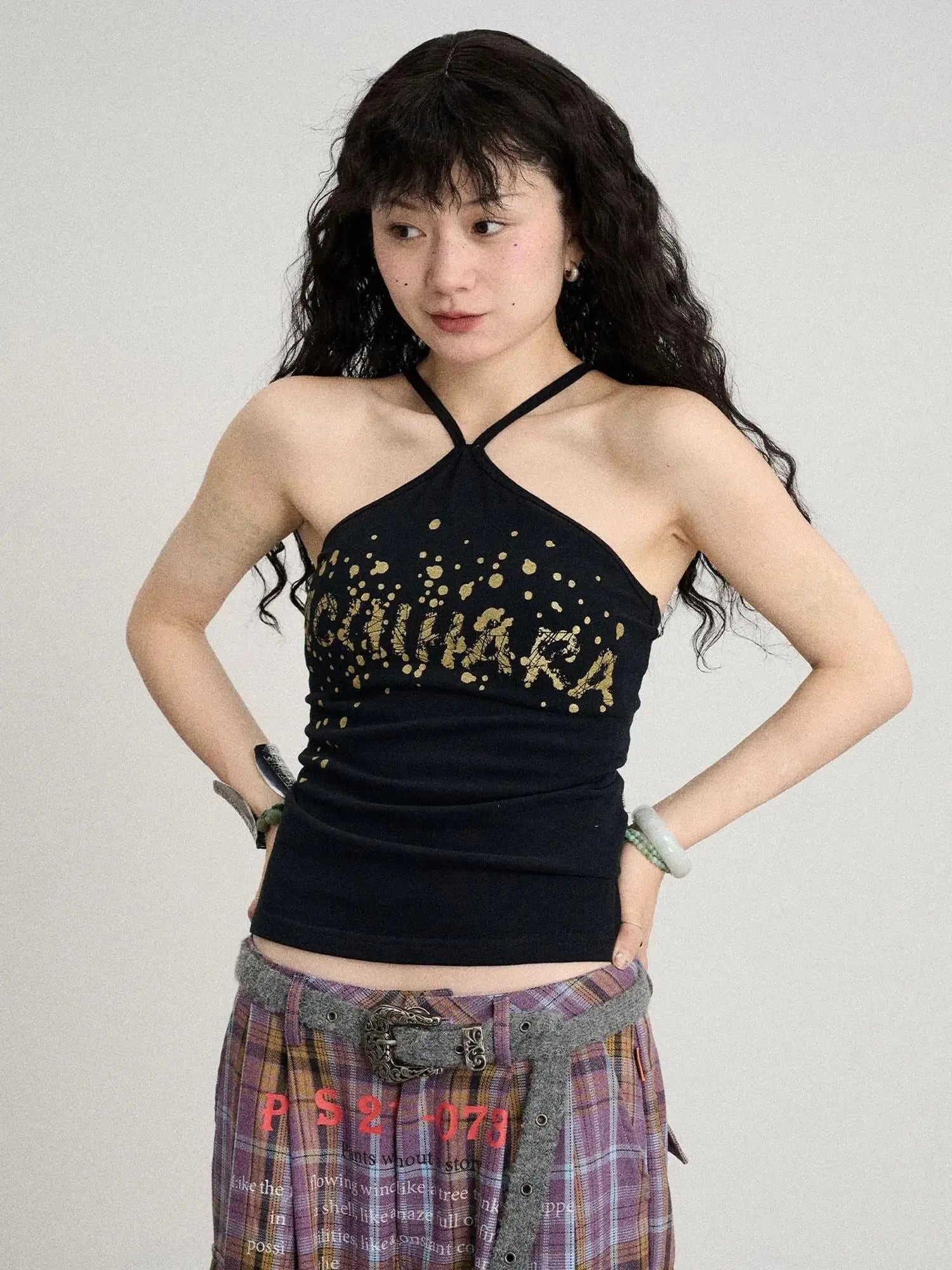 Bangkok Beach Metallic Halter Top
