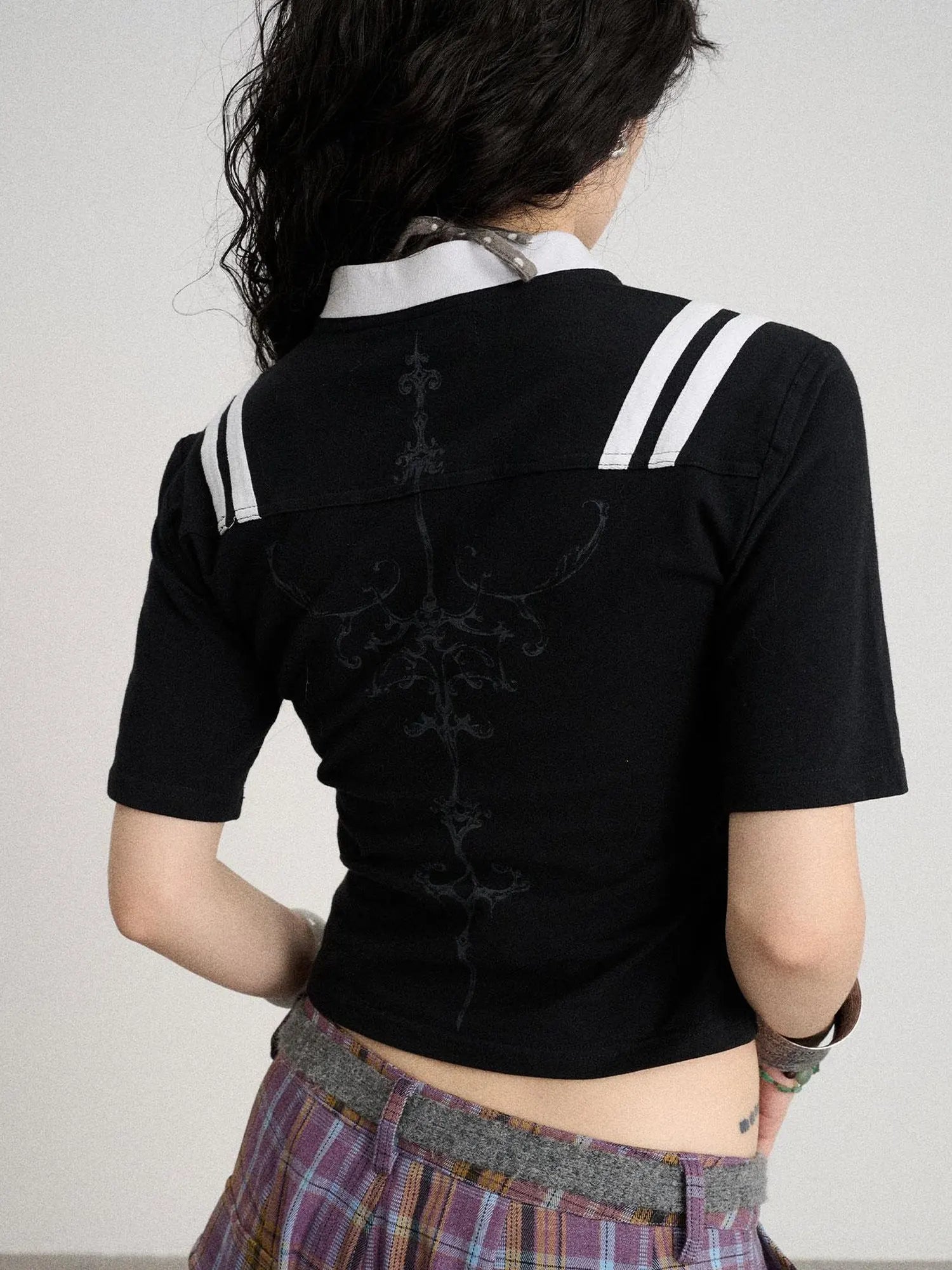 Baroque Football Tee For Women V-Neck T-Shirt Long-Sleeve