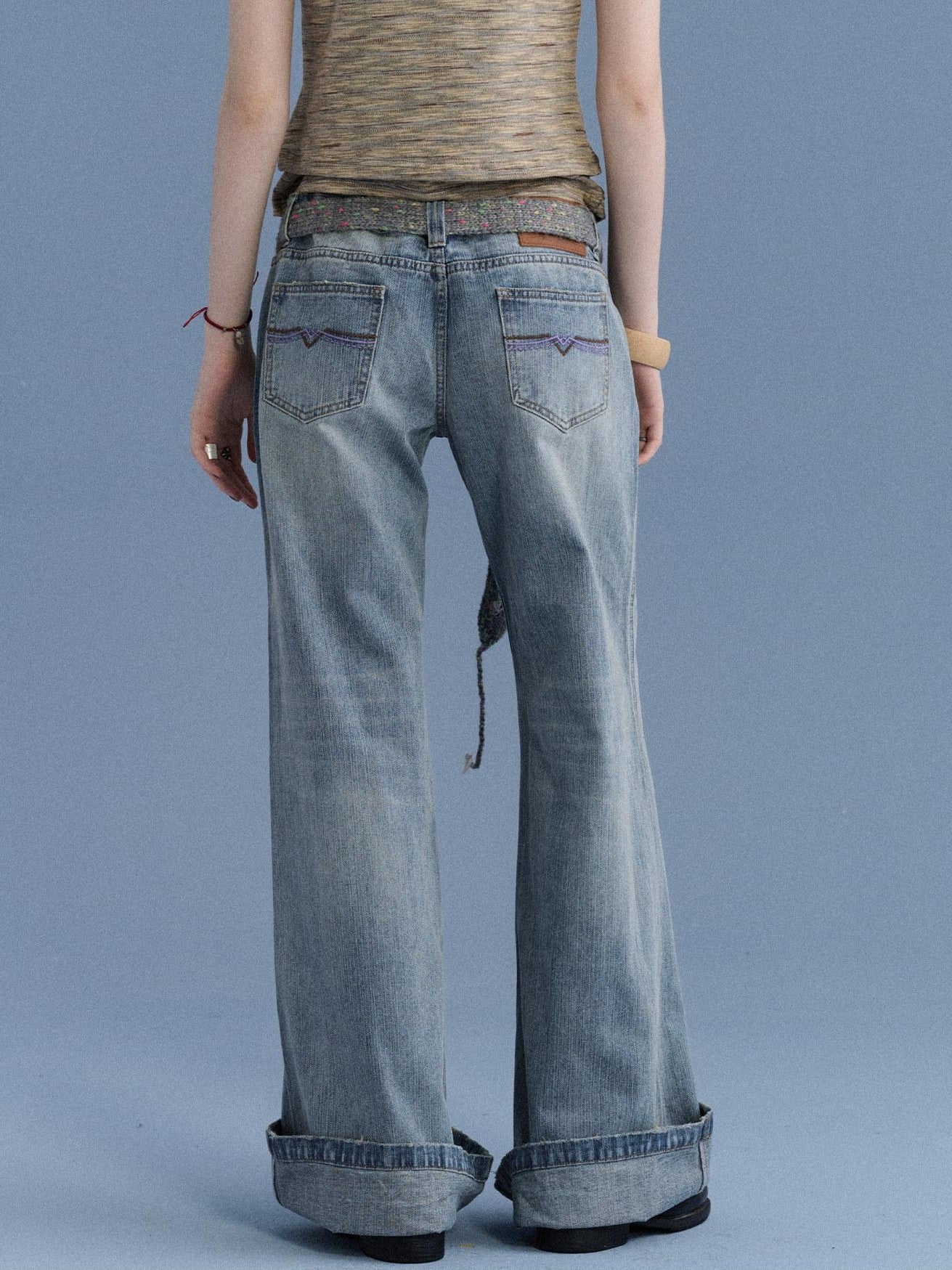 Achihara Beach Washed Low Waist Slight Stretch Women&