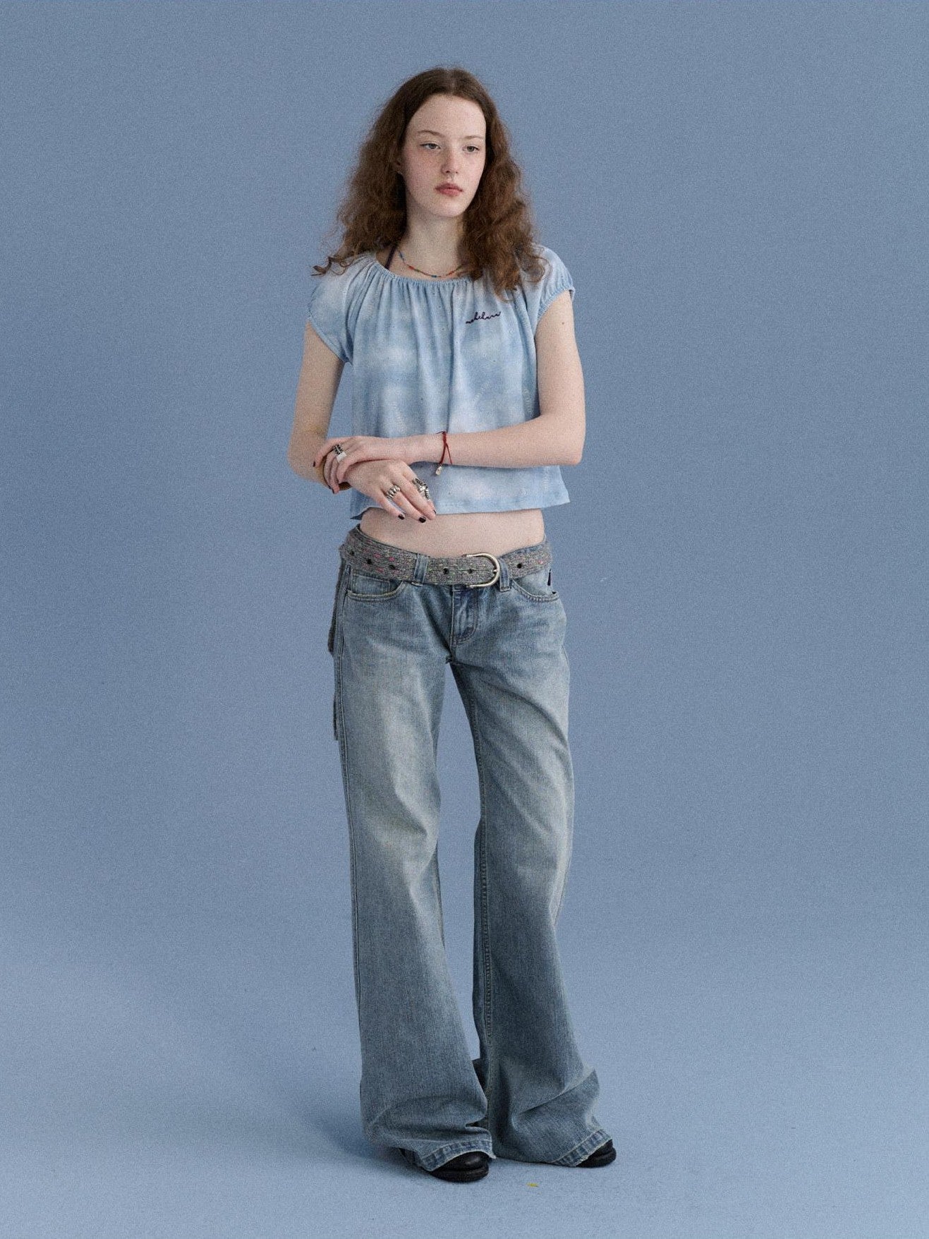 Achihara Beach Washed Low Waist Slight Stretch Women&