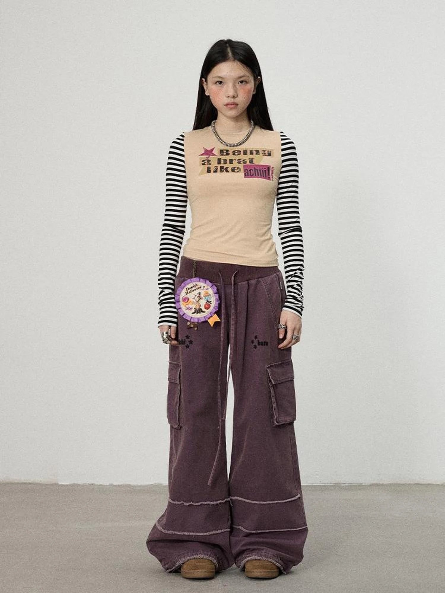 Being A Brat Like A Child Stripe Long Sleeve Top