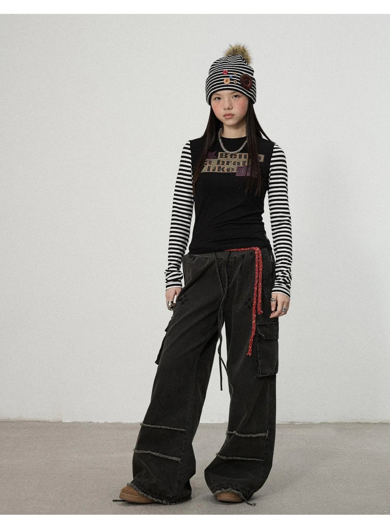 Being A Brat Like A Child Stripe Long Sleeve Top