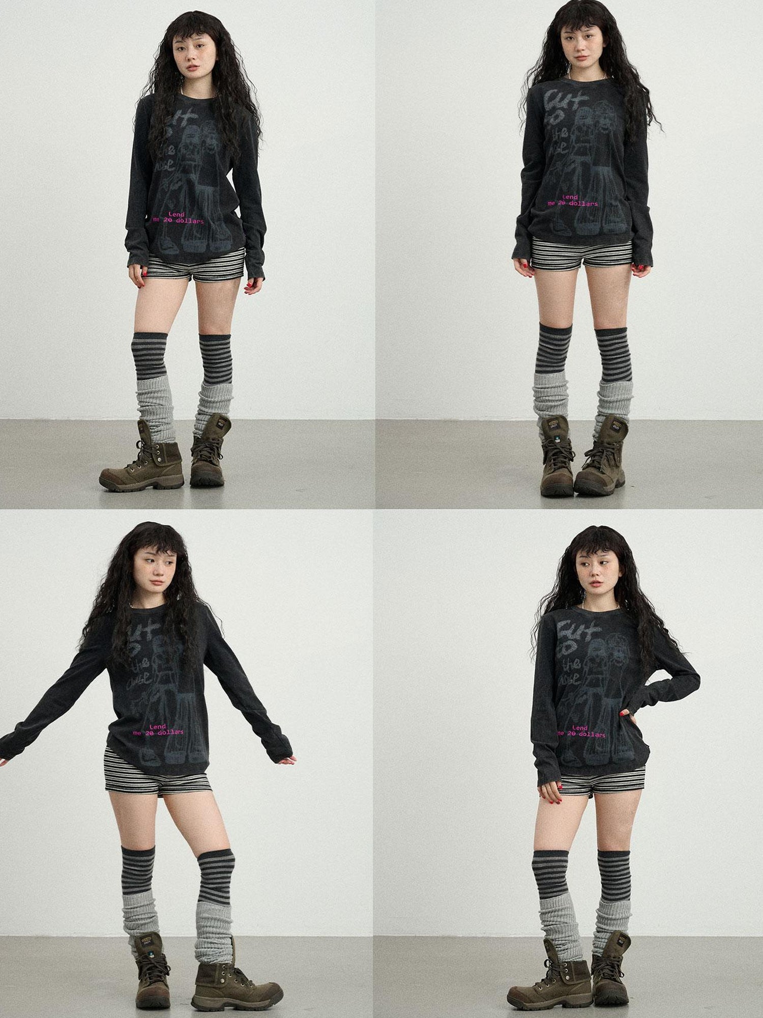 Achihara Bestie Borrowed Tee Retro Washed Cotton