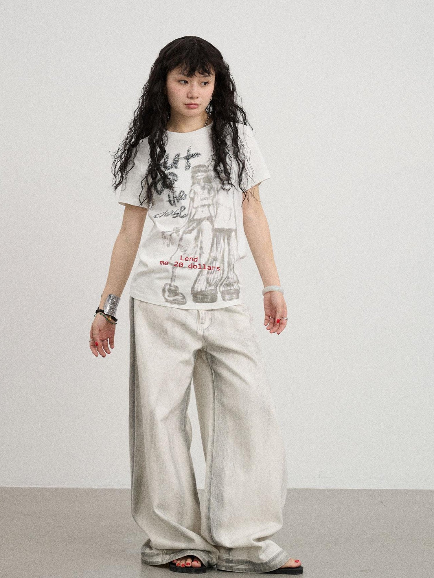 Achihara Bestie Borrowed Tee Retro Washed Cotton