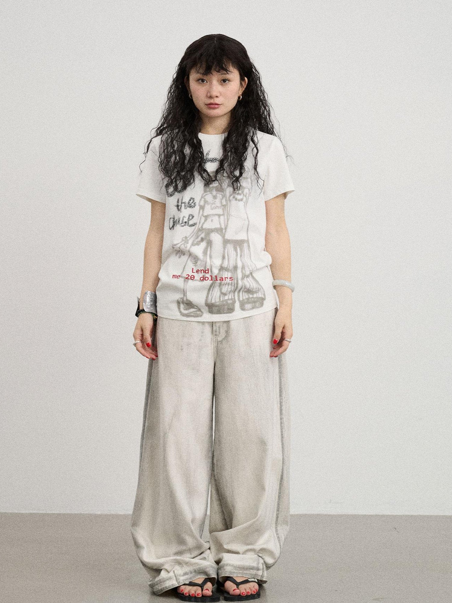Achihara Bestie Borrowed Tee Retro Washed Cotton