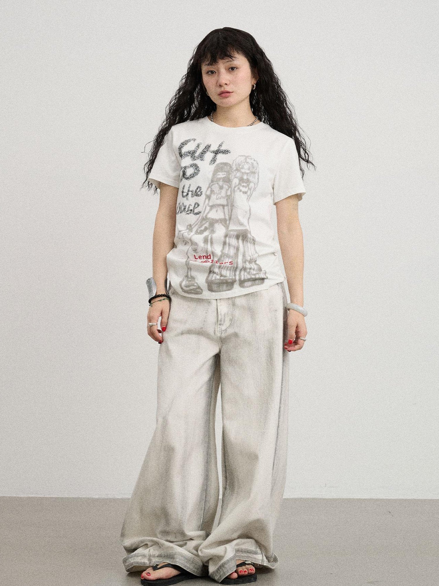 Achihara Bestie Borrowed Tee Retro Washed Cotton