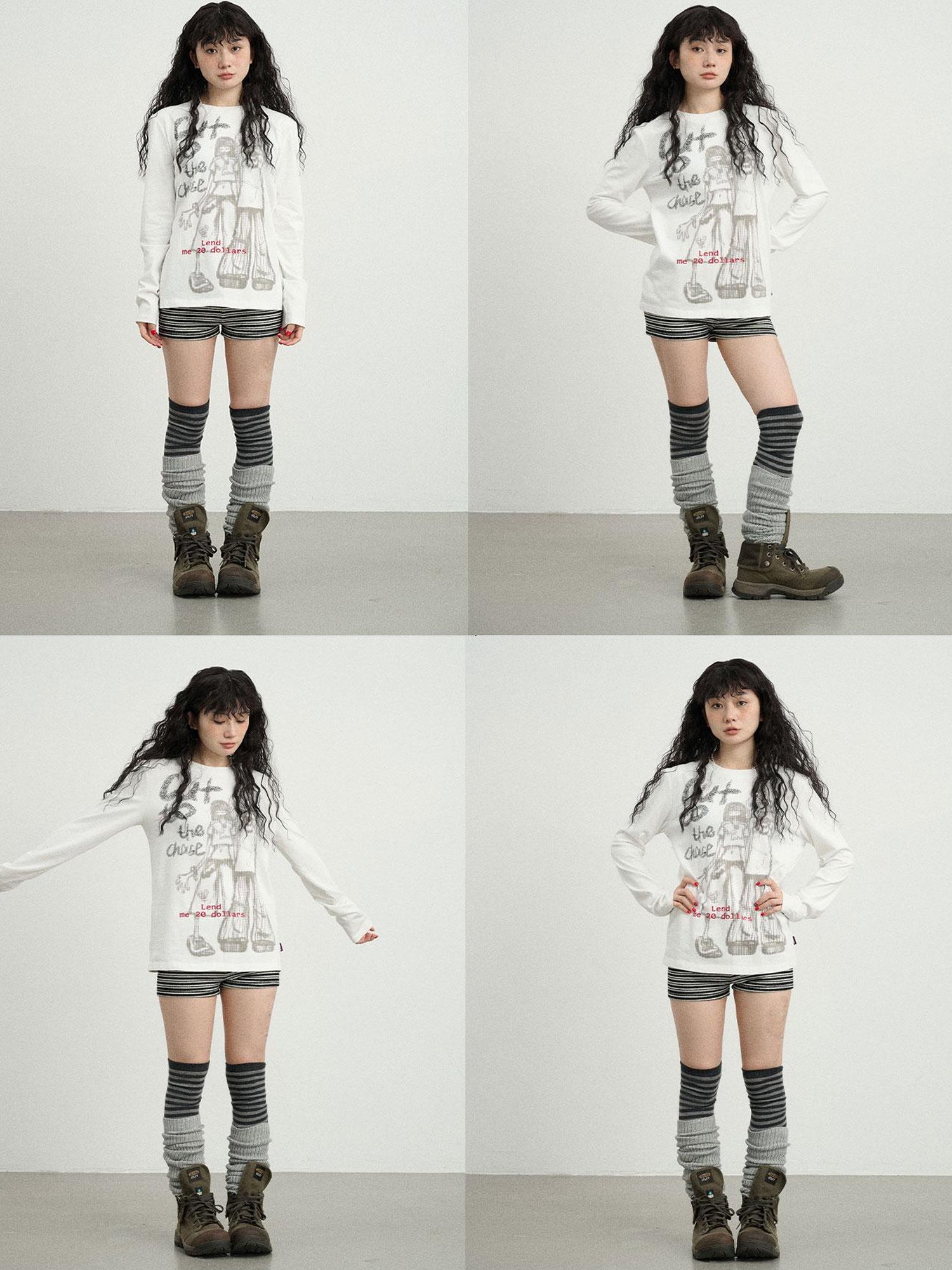 Achihara Bestie Borrowed Tee Retro Washed Cotton