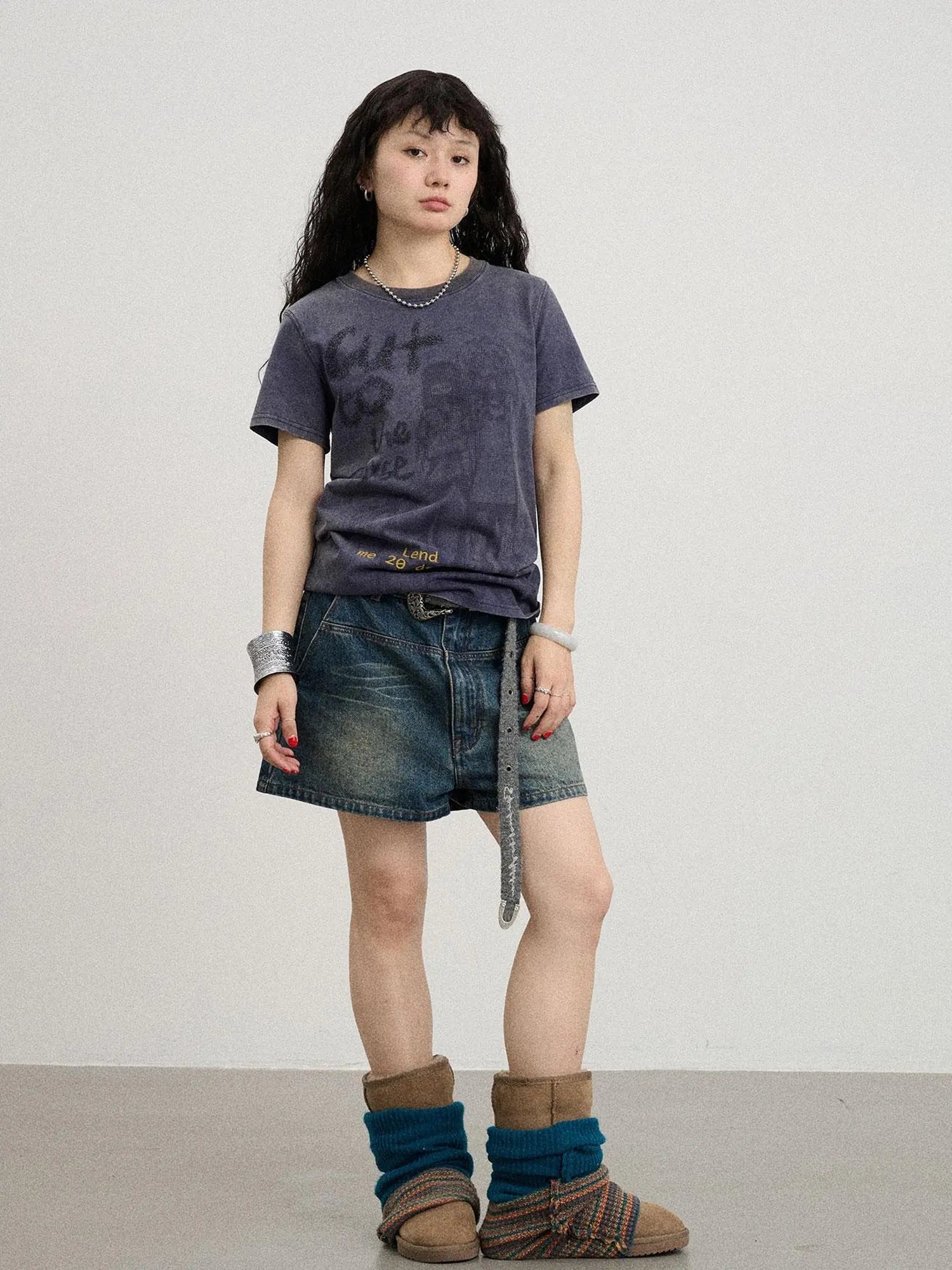 Bestie Borrowed Tee Retro Washed Cotton