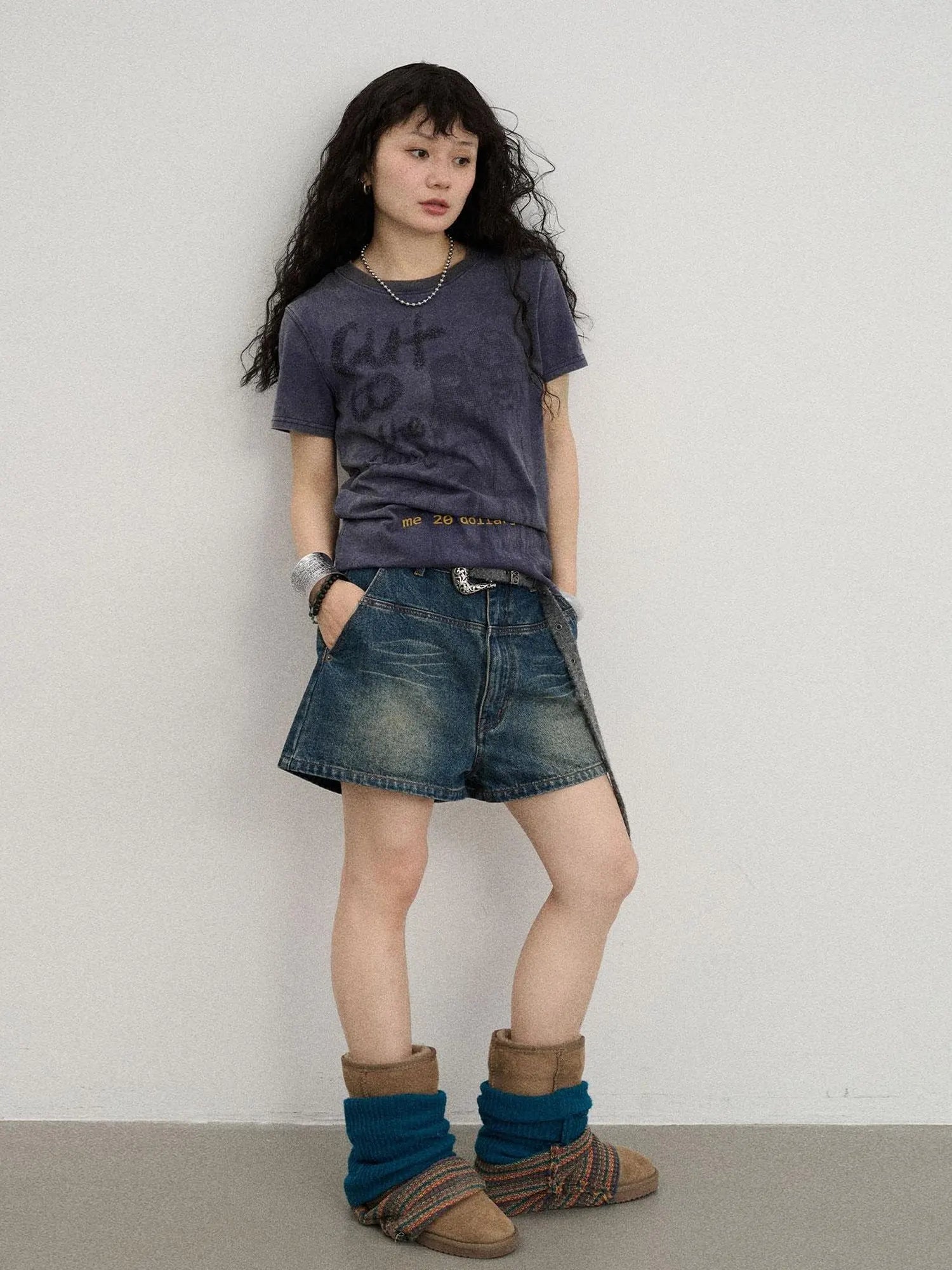 Bestie Borrowed Tee Retro Washed Cotton