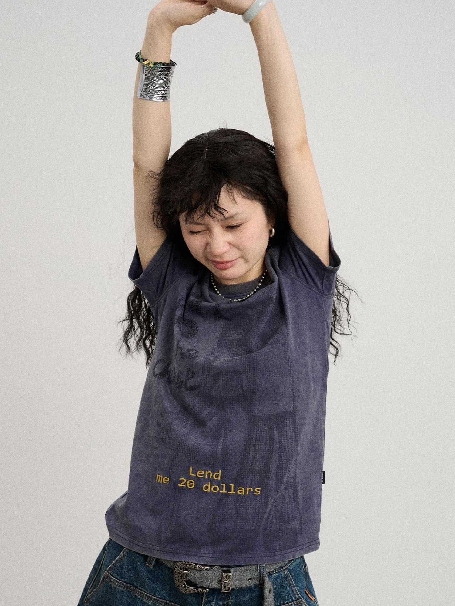 Achihara Bestie Borrowed Tee Retro Washed Cotton