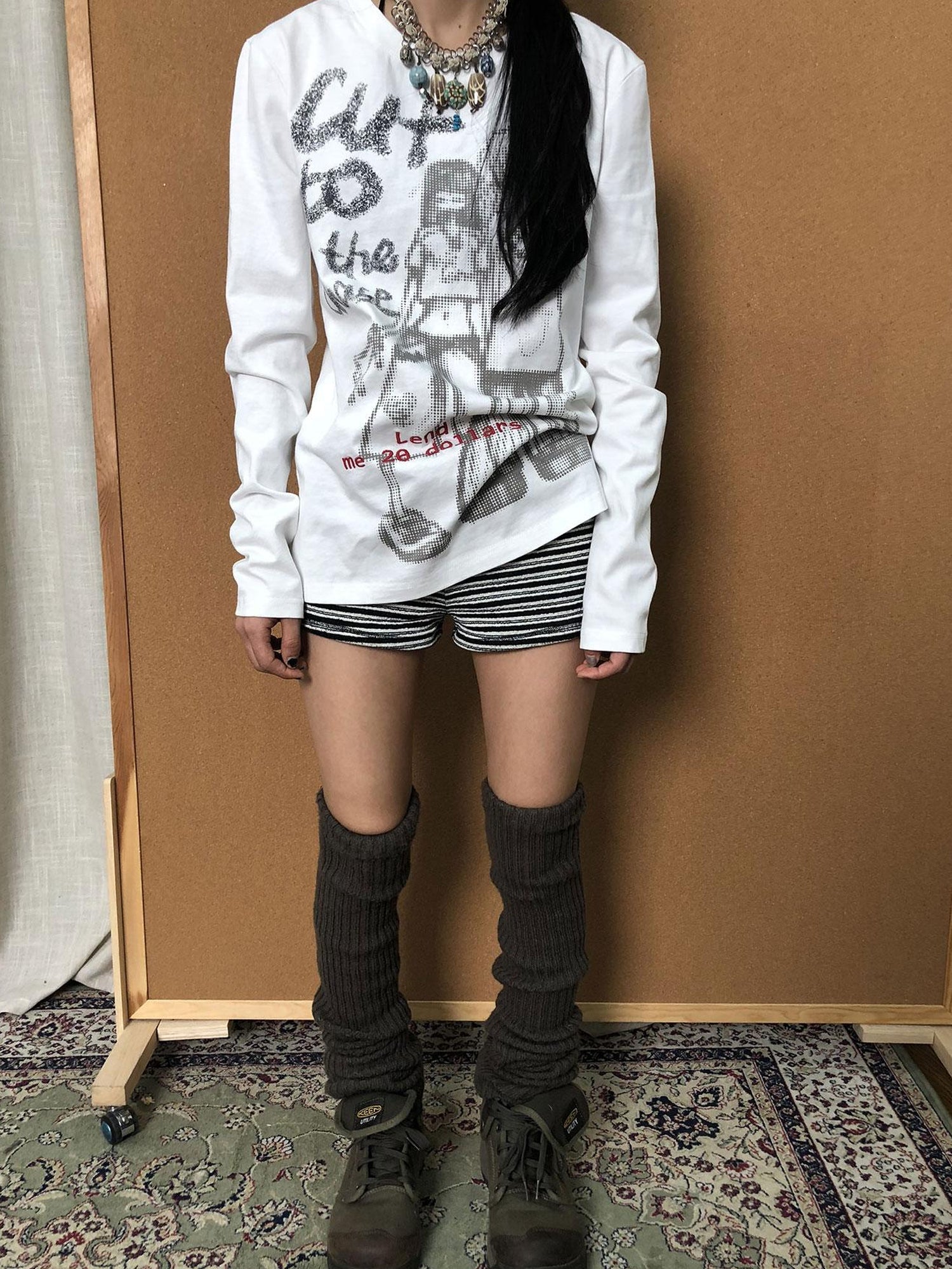 Achihara Bestie Borrowed Tee Retro Washed Cotton