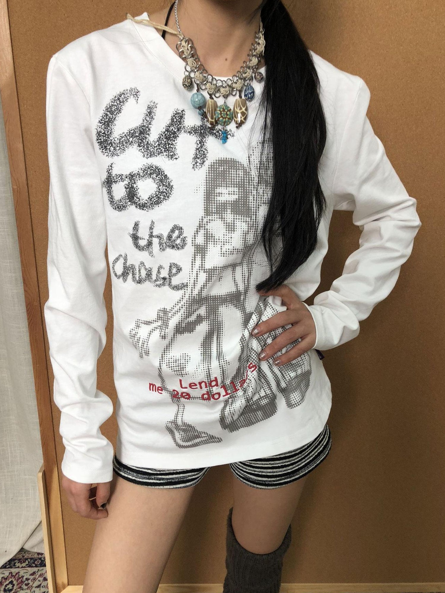 Achihara Bestie Borrowed Tee Retro Washed Cotton