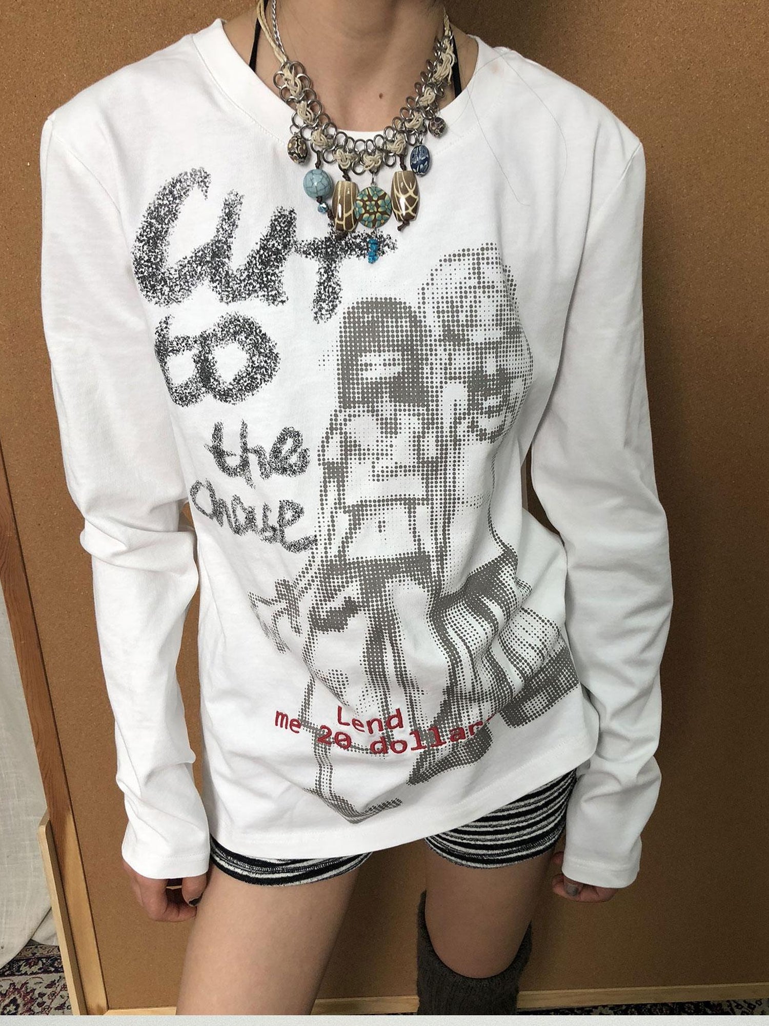 Achihara Bestie Borrowed Tee Retro Washed Cotton
