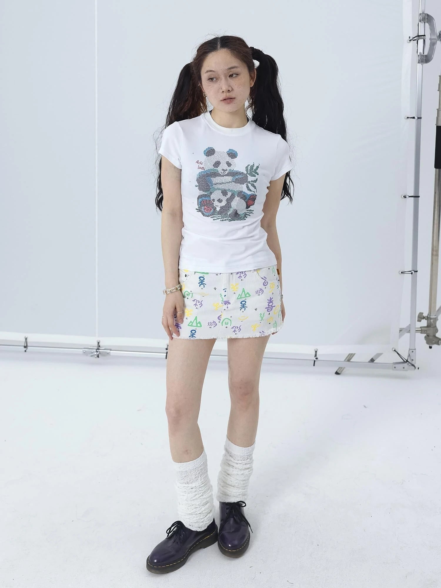 Blessed High Waist Slim Fit Cotton Mini Skirt