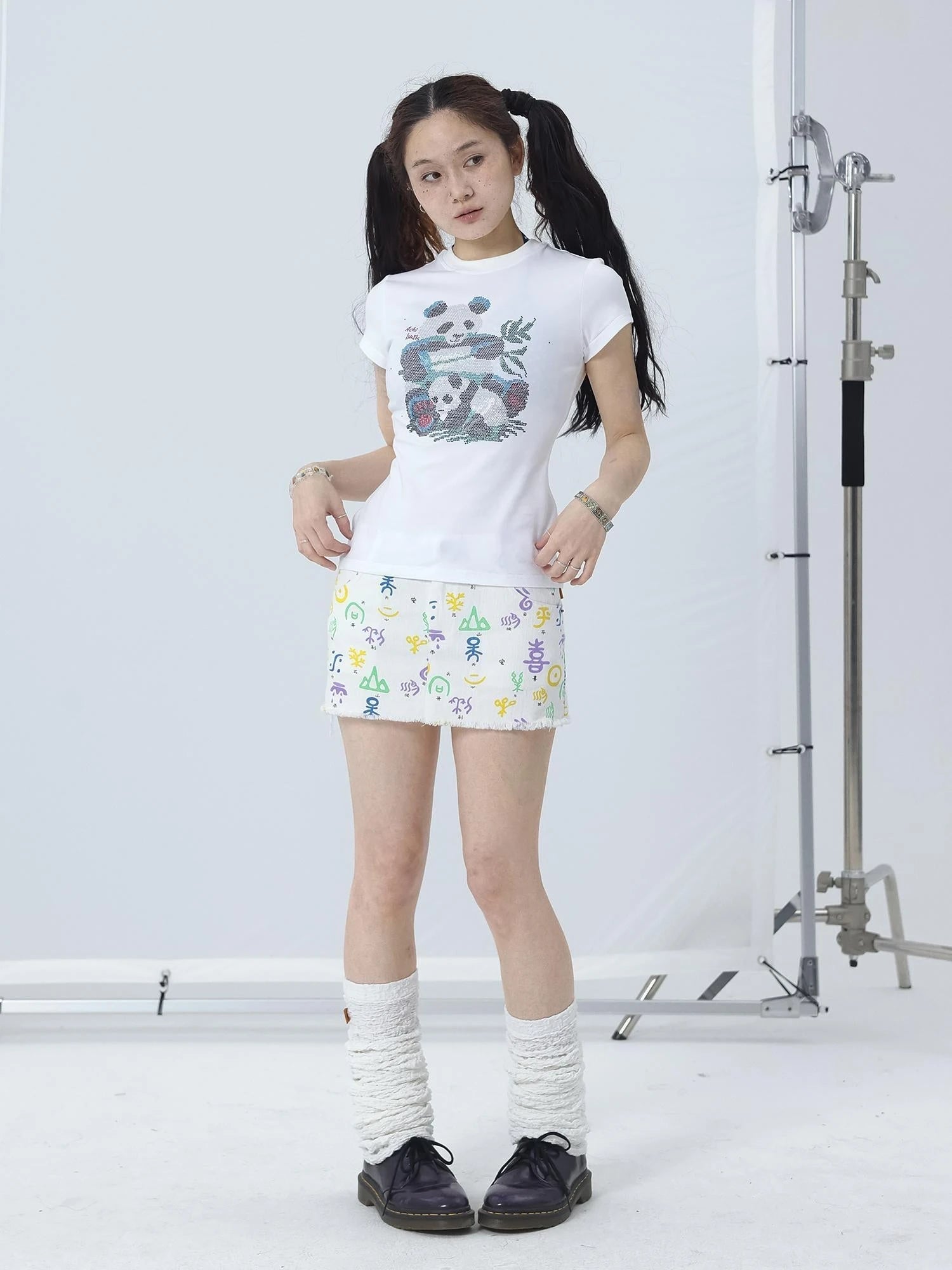 Blessed High Waist Slim Fit Cotton Mini Skirt