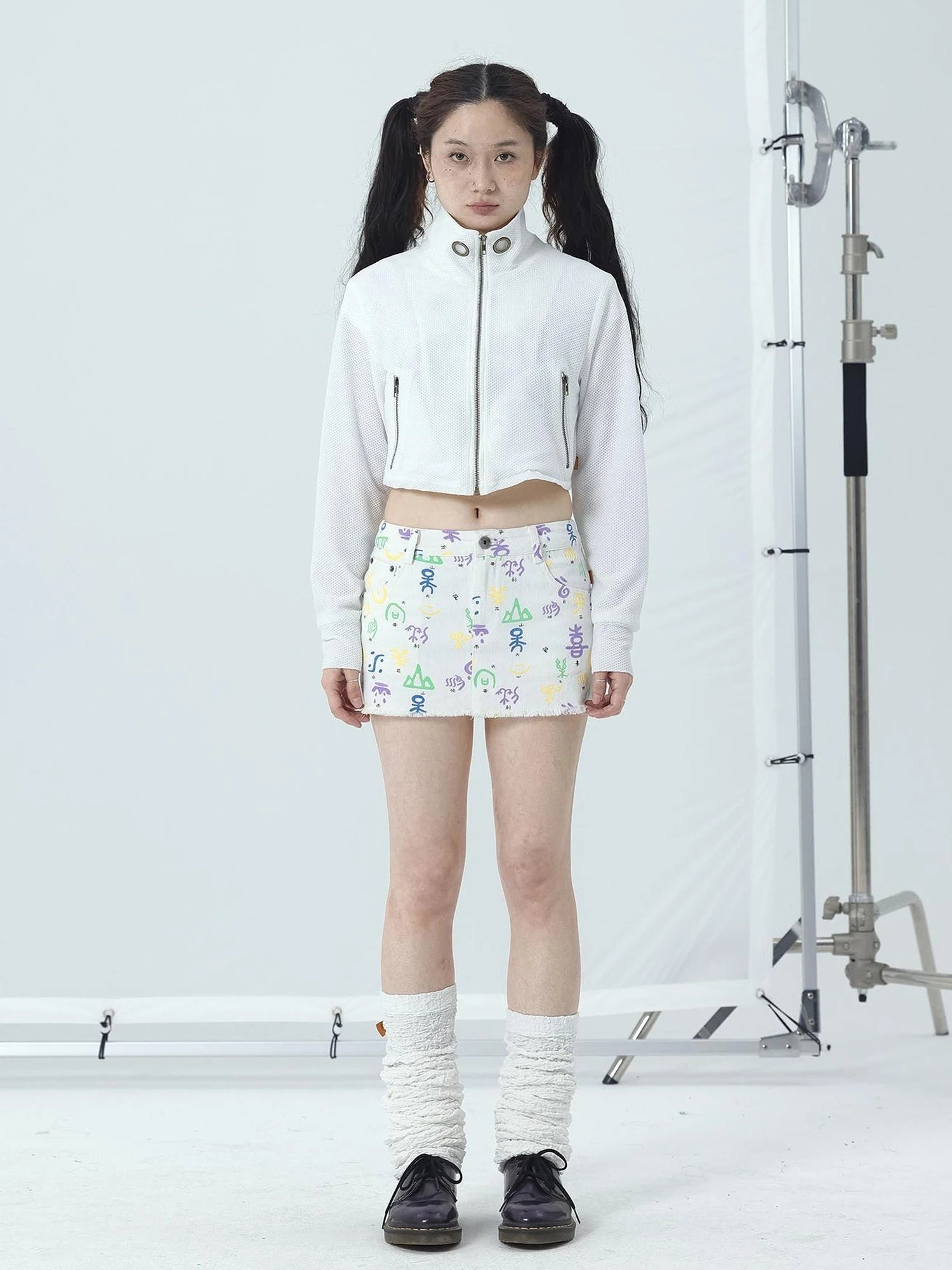 Blessed High Waist Slim Fit Cotton Mini Skirt